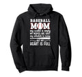 Baseball Mom My Heart Is Full Mom Hoodie - Casual Everyday Wear for Adults - T-Shirt, Sweatshirt, Hoodie