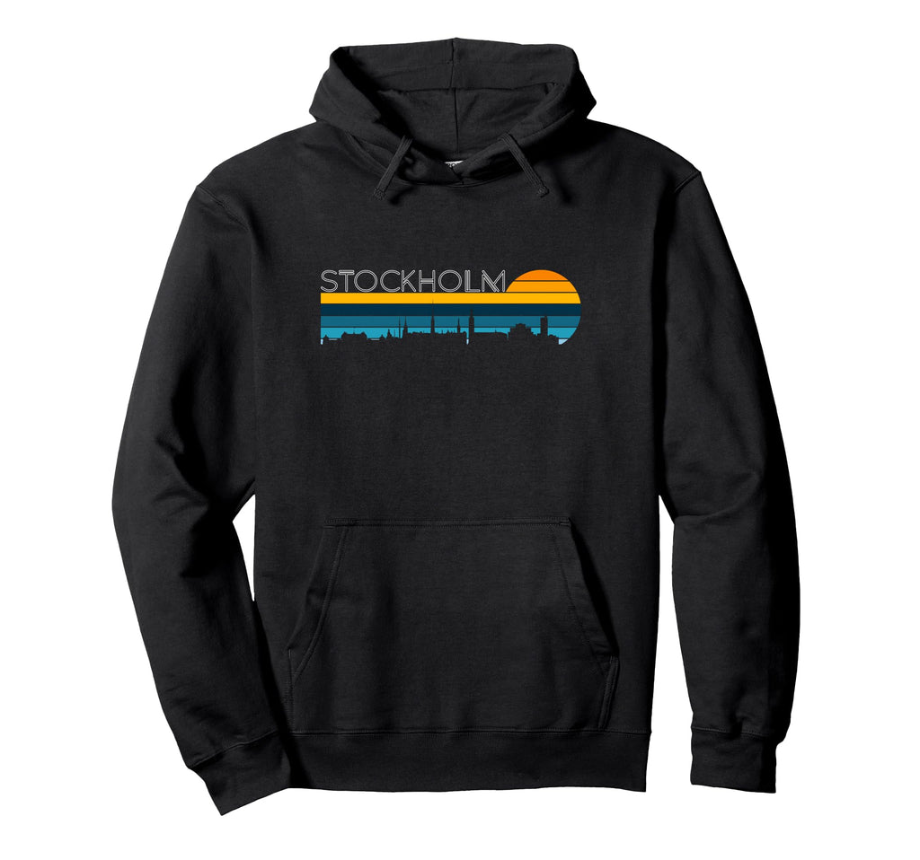 Stockholm Skyline Sunset Stockholm Hoodie - Novelty Apparel Unisex - T-Shirt, Sweatshirt, Hoodie