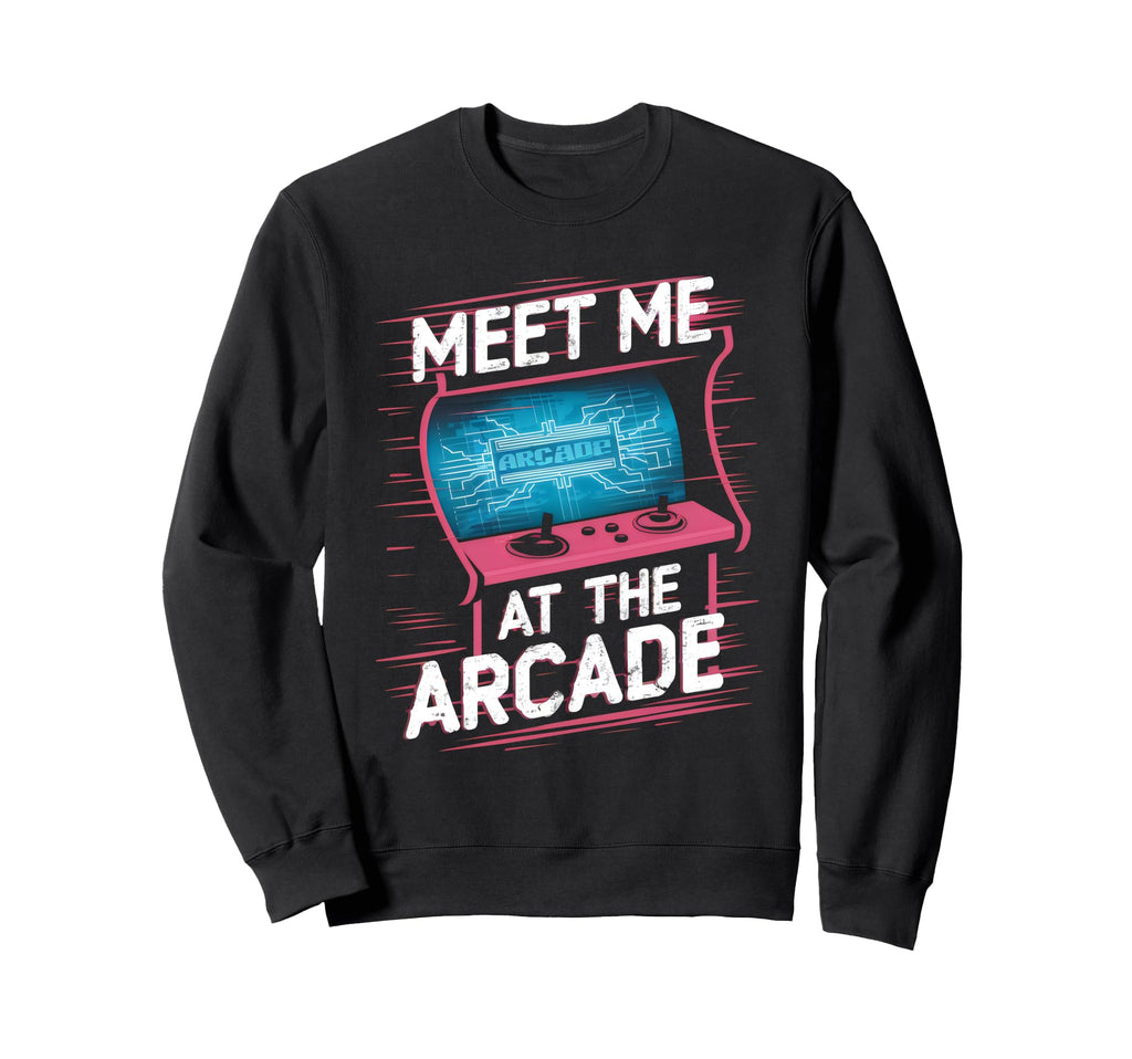 Gamer Love 80S 90S Meet Me Arcade Sweatshirt - Minimalist Print Unisex - T-Shirt, Sweatshirt, Hoodie