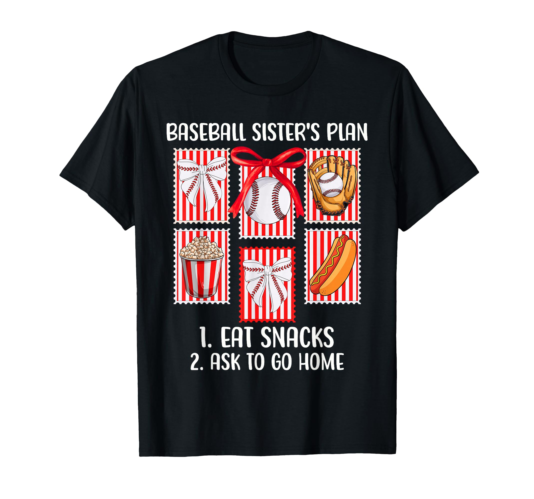 Baseball Sister Coquette Bow Cheer T-Shirt - Novelty Apparel for Adults - T-Shirt, Sweatshirt, Hoodie