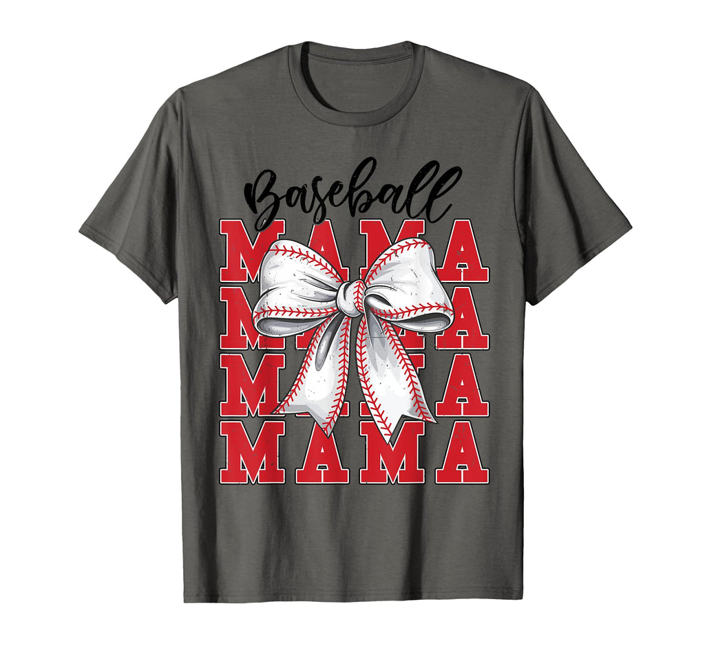 Baseball Mama Coquette Bow Game T-Shirt - Casual Everyday Wear Men Women - T-Shirt, Sweatshirt, Hoodie