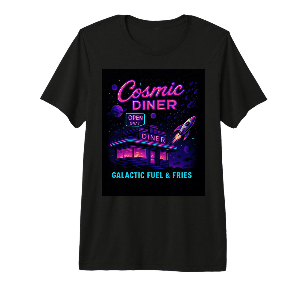 Cosmic Diner Space Diner Galactic Fuel T-Shirt - Fun Novelty Design Unisex - T-Shirt, Sweatshirt, Hoodie