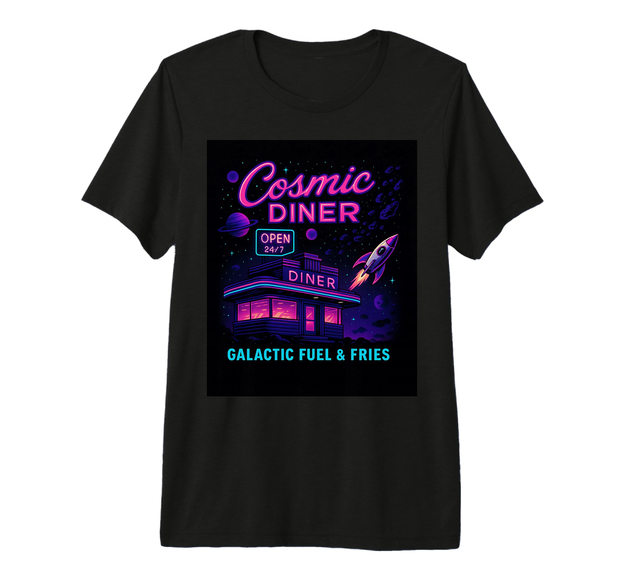 Cosmic Diner Space Diner Galactic Fuel T-Shirt - Fun Novelty Design Unisex - T-Shirt, Sweatshirt, Hoodie