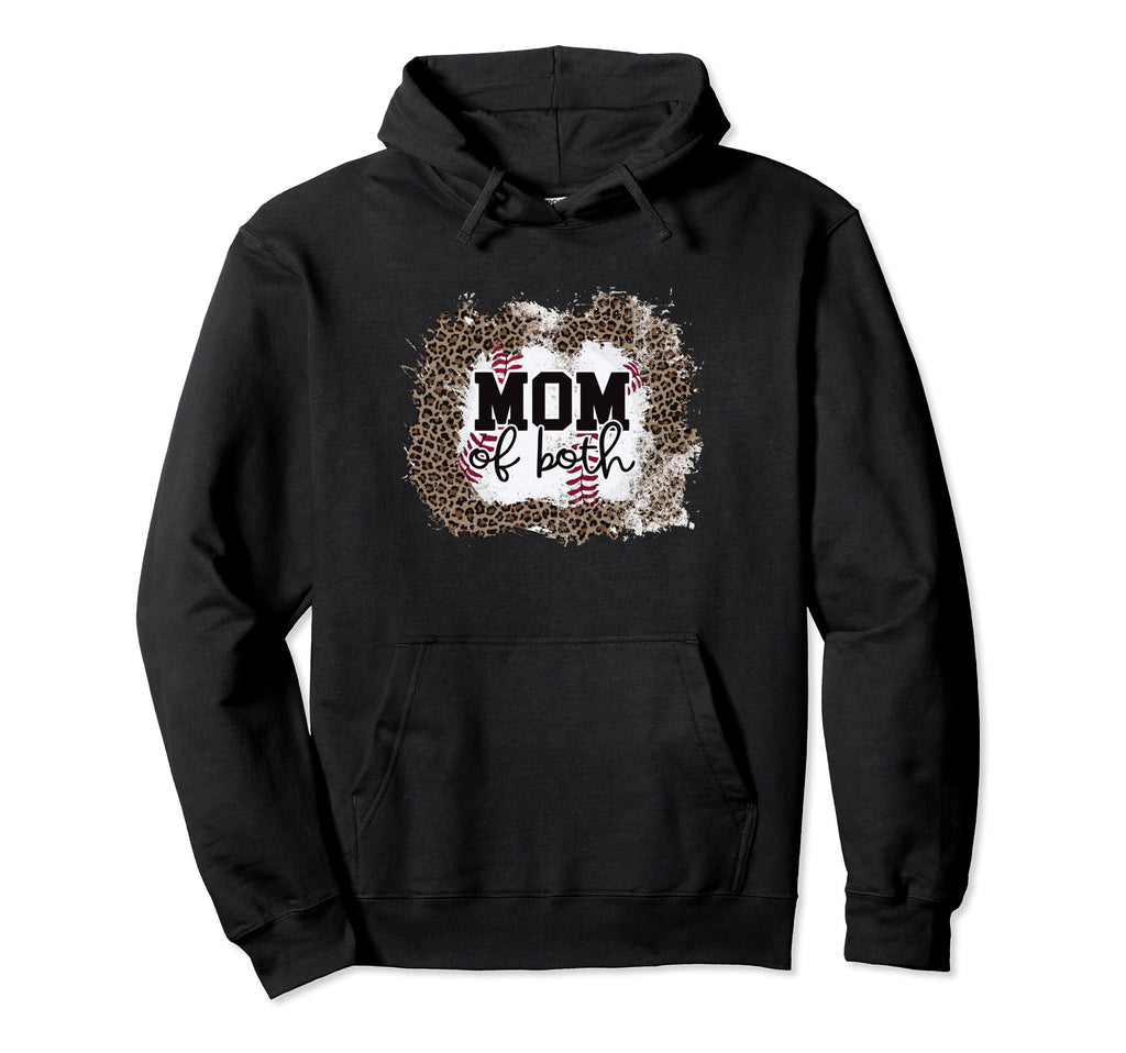 Mom Both Softball Baseball Mama Moms Hoodie - Unique Graphic Men Women - T-Shirt, Sweatshirt, Hoodie