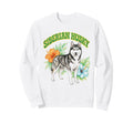 Husky Groovy Floral Watercolor Boho Sweatshirt - Fun Novelty Design Unisex - T-Shirt, Sweatshirt, Hoodie