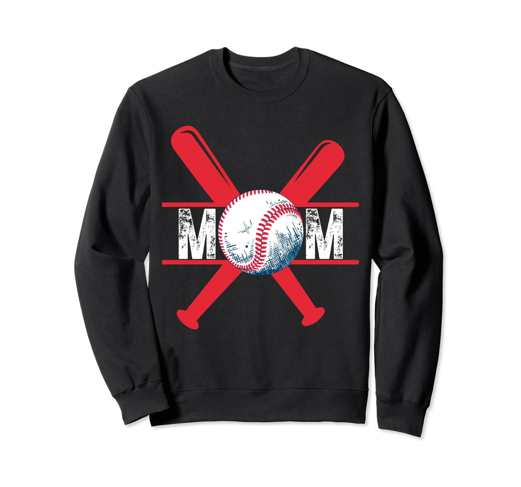Baseball Mom Red Sweatshirt - Streetwear Style Men Women - T-Shirt, Sweatshirt, Hoodie