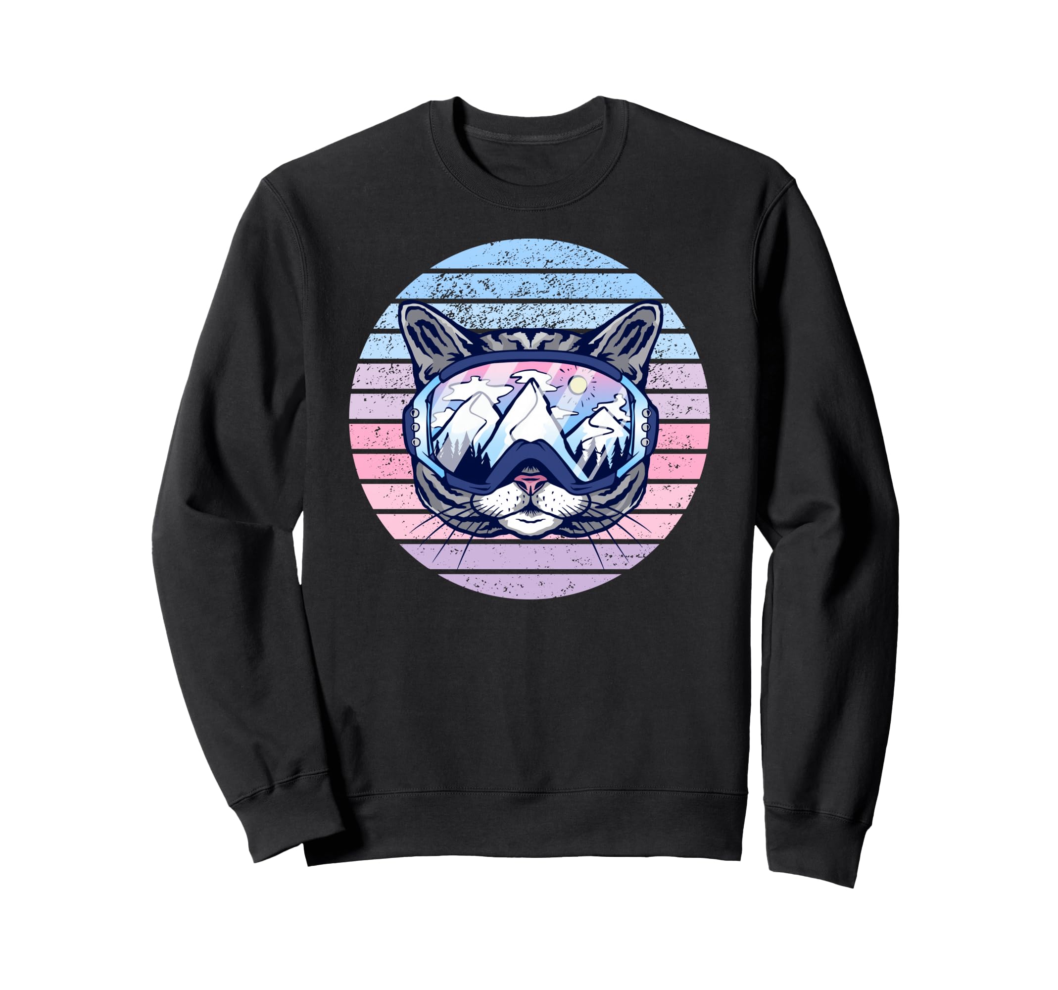 Cat Snow Ski Snowboarding Goggles Sweatshirt - Trendy Graphic Men Women - T-Shirt, Sweatshirt, Hoodie