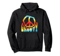 Groovy Hippie Flower Power Peace Rainbow Hoodie - Custom Art Print Unisex - T-Shirt, Sweatshirt, Hoodie