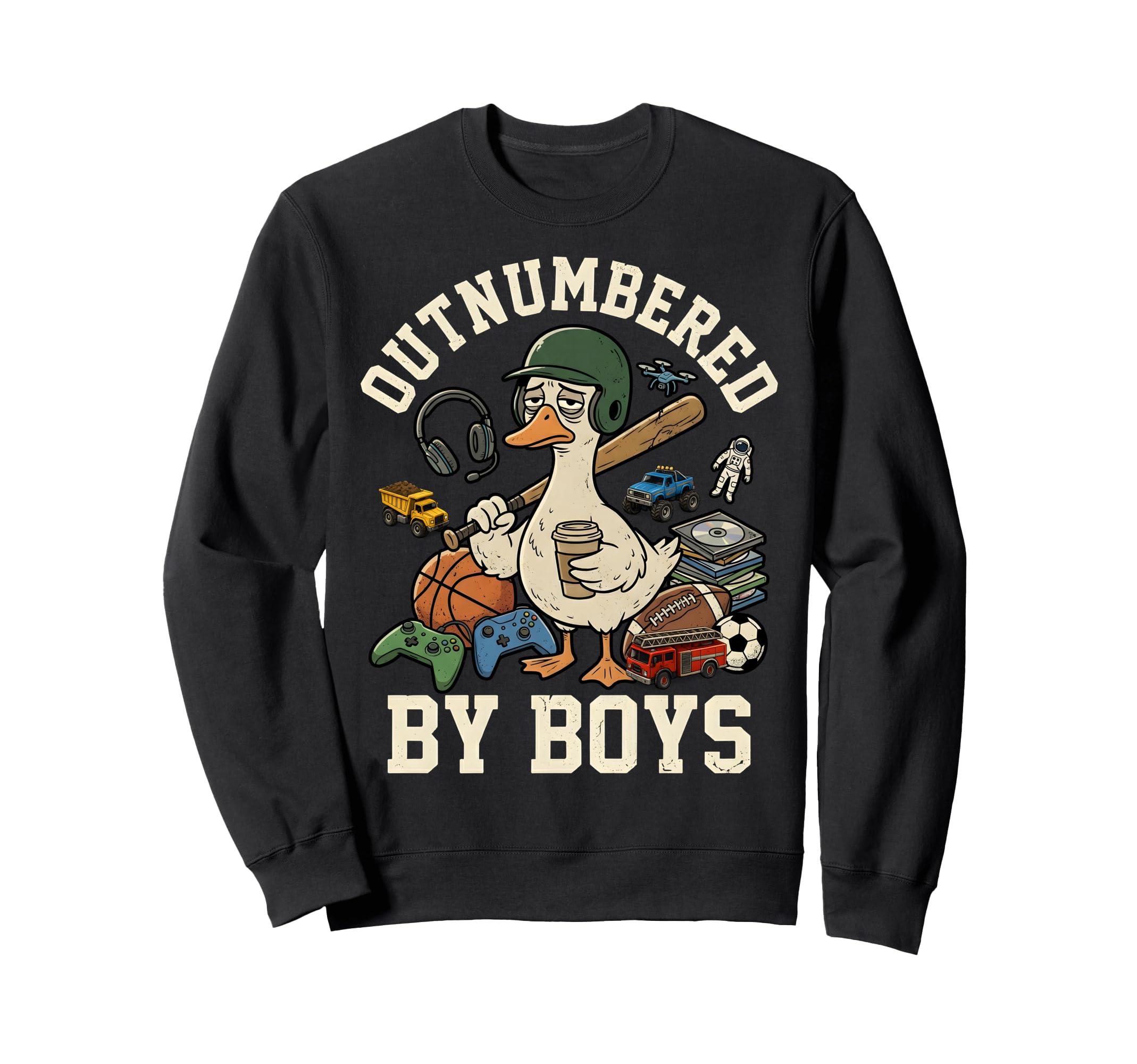 Outnumbered Funny Mom Goose Mothers Sweatshirt - Unique Graphic Men Women - T-Shirt, Sweatshirt, Hoodie