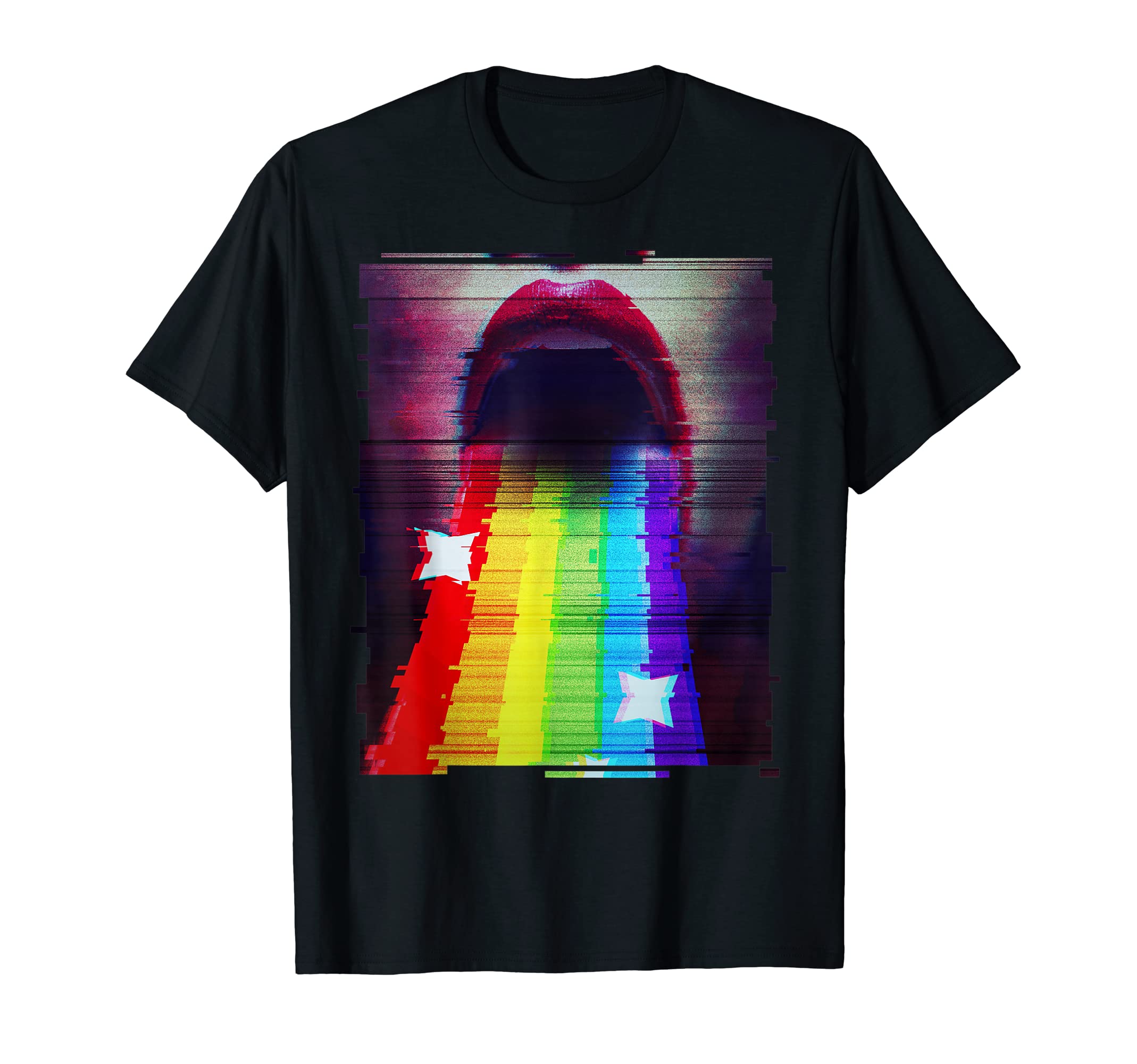 90S Lgbtq Vaporwave Synthwave Glitch T-Shirt - Custom Art Print for Adults - T-Shirt, Sweatshirt, Hoodie