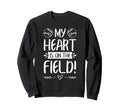 Baseball Softball Mom Dad My Heart Is Sweatshirt - Custom Art Print Unisex - T-Shirt, Sweatshirt, Hoodie