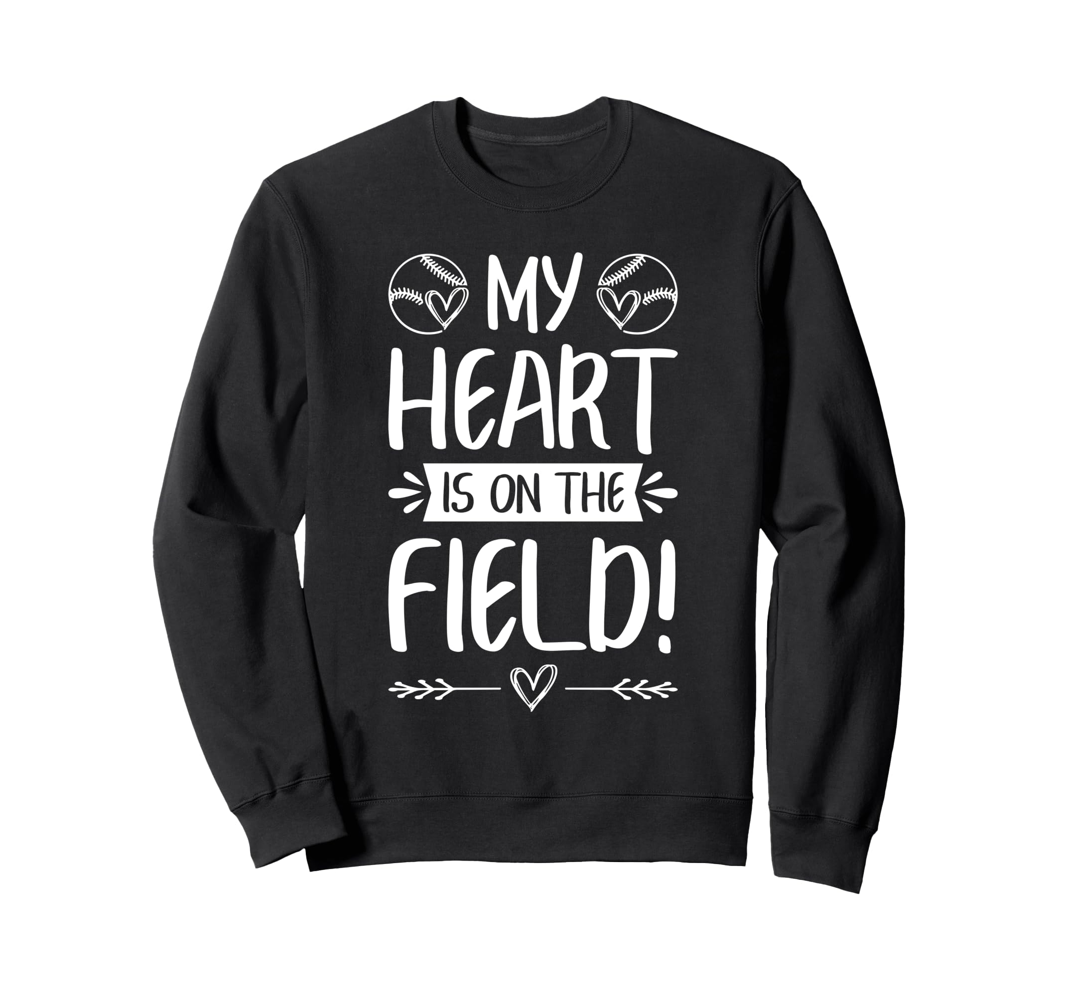 Baseball Softball Mom Dad My Heart Is Sweatshirt - Custom Art Print Unisex - T-Shirt, Sweatshirt, Hoodie
