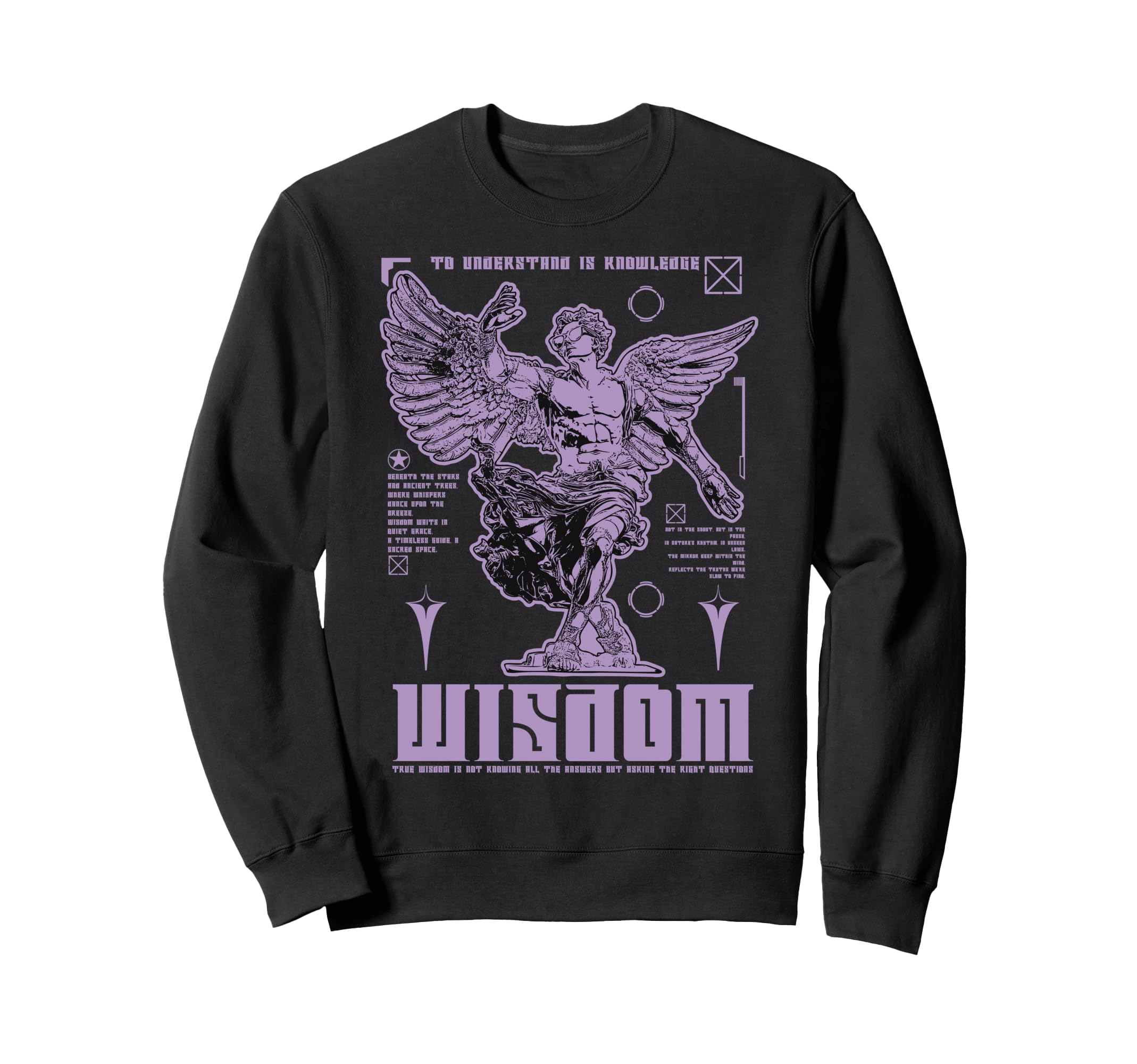 Y2K Wisdom Bold Urban Graffiti Sweatshirt - Custom Art Print Unisex - T-Shirt, Sweatshirt, Hoodie