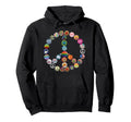 Peace Sign Buttons Hippie Costume Hoodie - Fun Novelty Design Men Women - T-Shirt, Sweatshirt, Hoodie