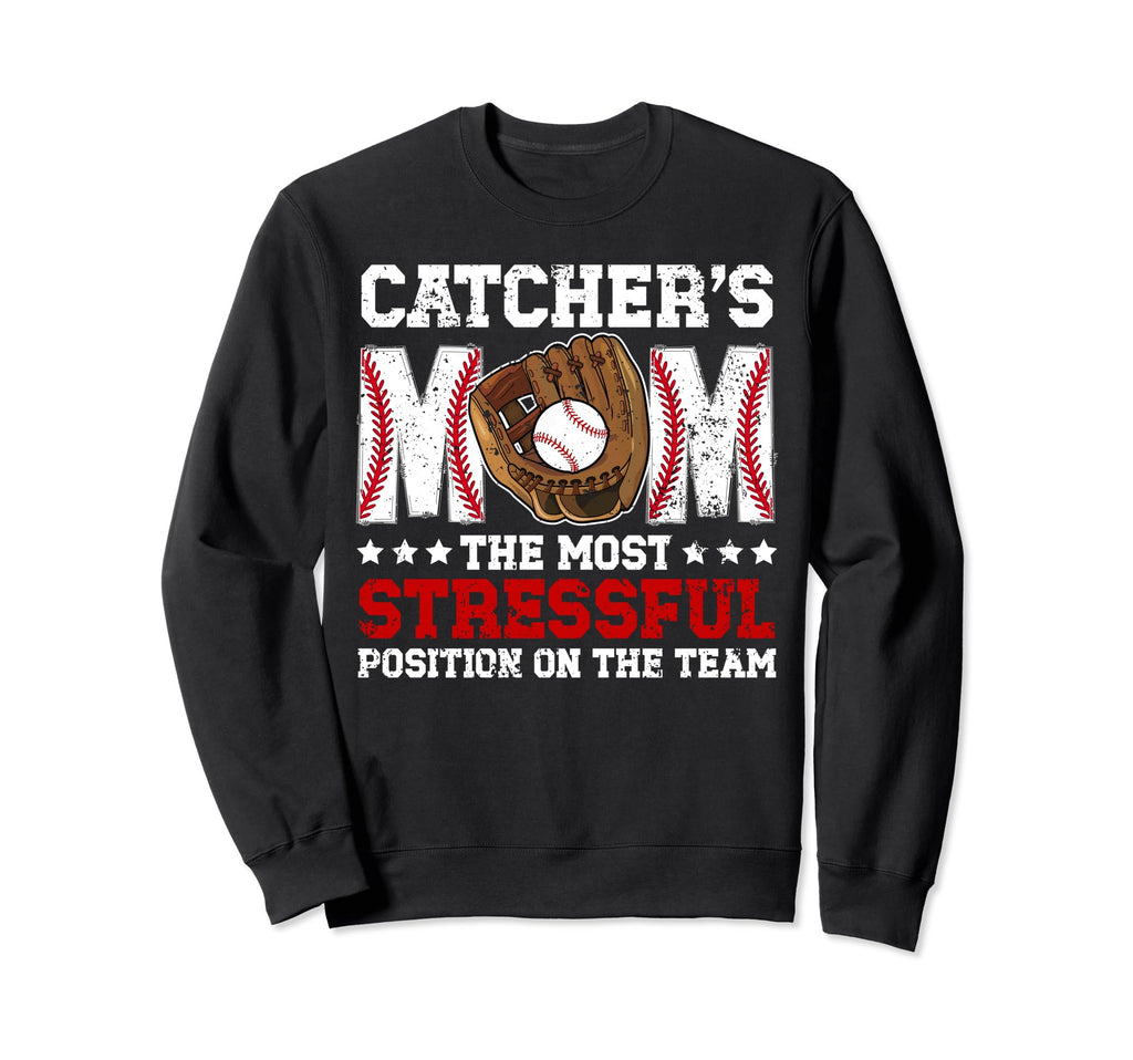 Catchers Mom Baseball Catcher Mom Sweatshirt - Custom Art Print Men Women - T-Shirt, Sweatshirt, Hoodie