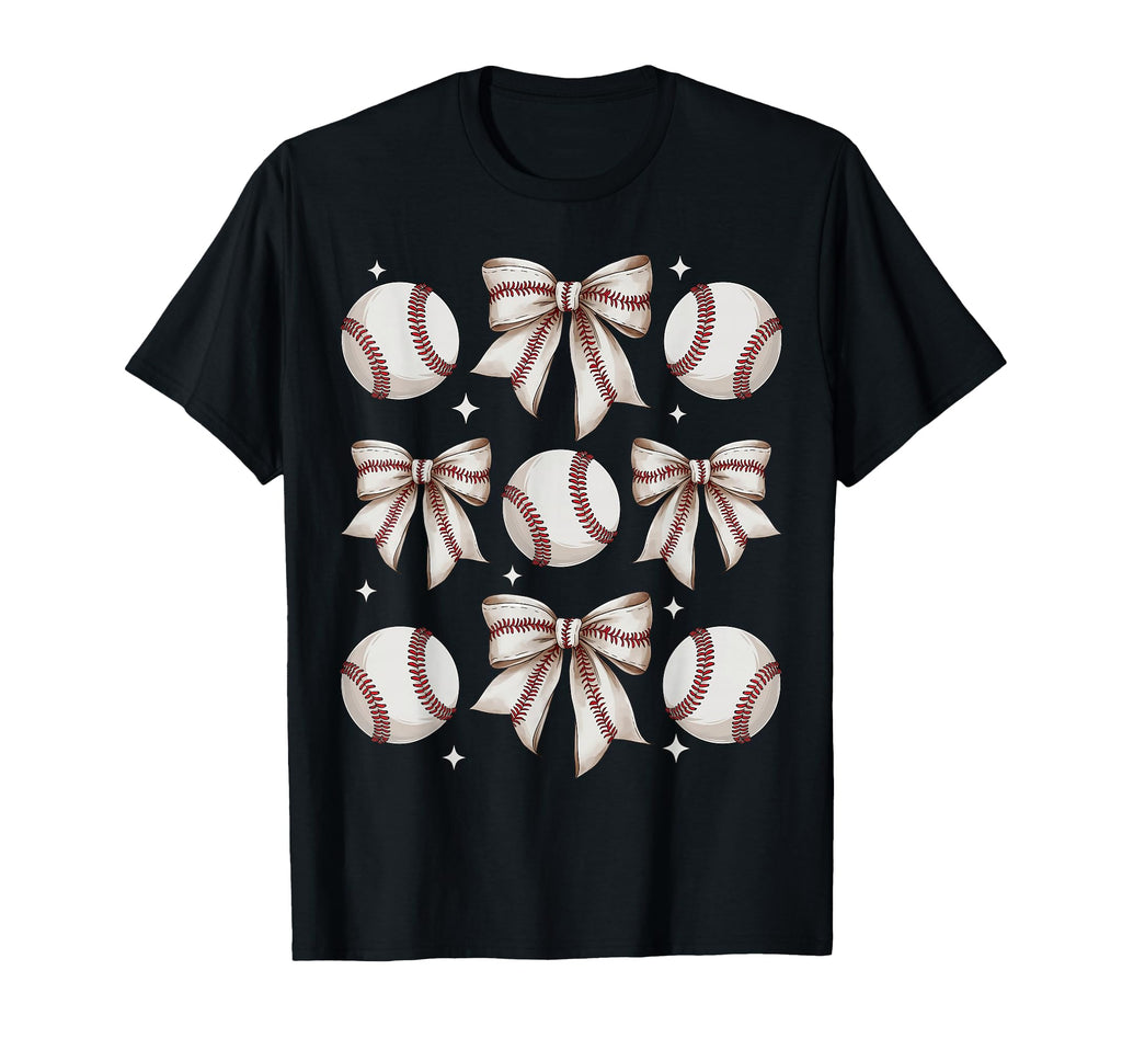 Baseball Coquette Bow Baseball Mom T-Shirt - Custom Art Print for Adults - T-Shirt, Sweatshirt, Hoodie