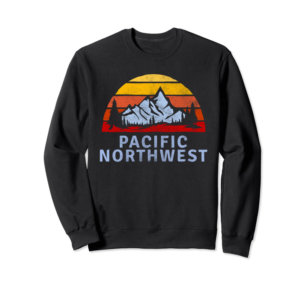 Pacific Northwest Mountain Sunset Sweatshirt - Graphic Print for Adults - T-Shirt, Sweatshirt, Hoodie