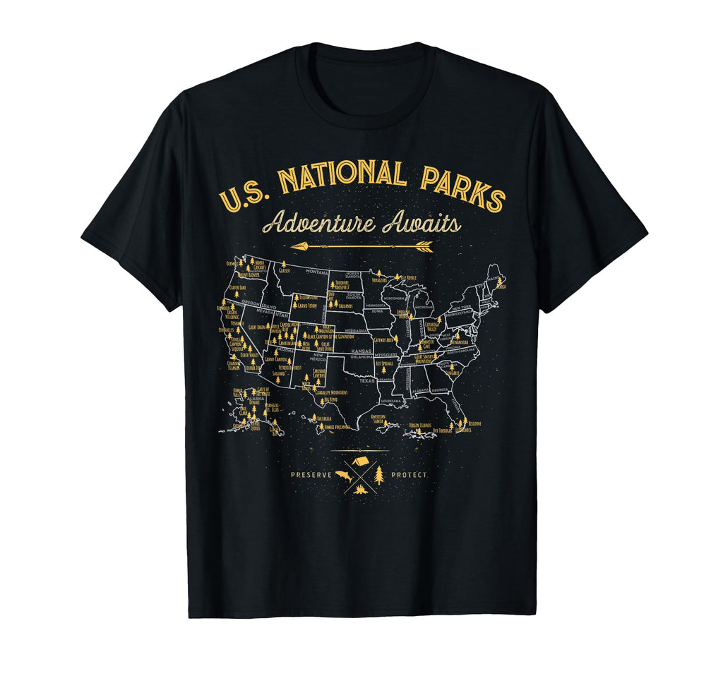 62 National Parks Map Gifts Us Park T-Shirt - Fun Novelty Design Unisex - T-Shirt, Sweatshirt, Hoodie