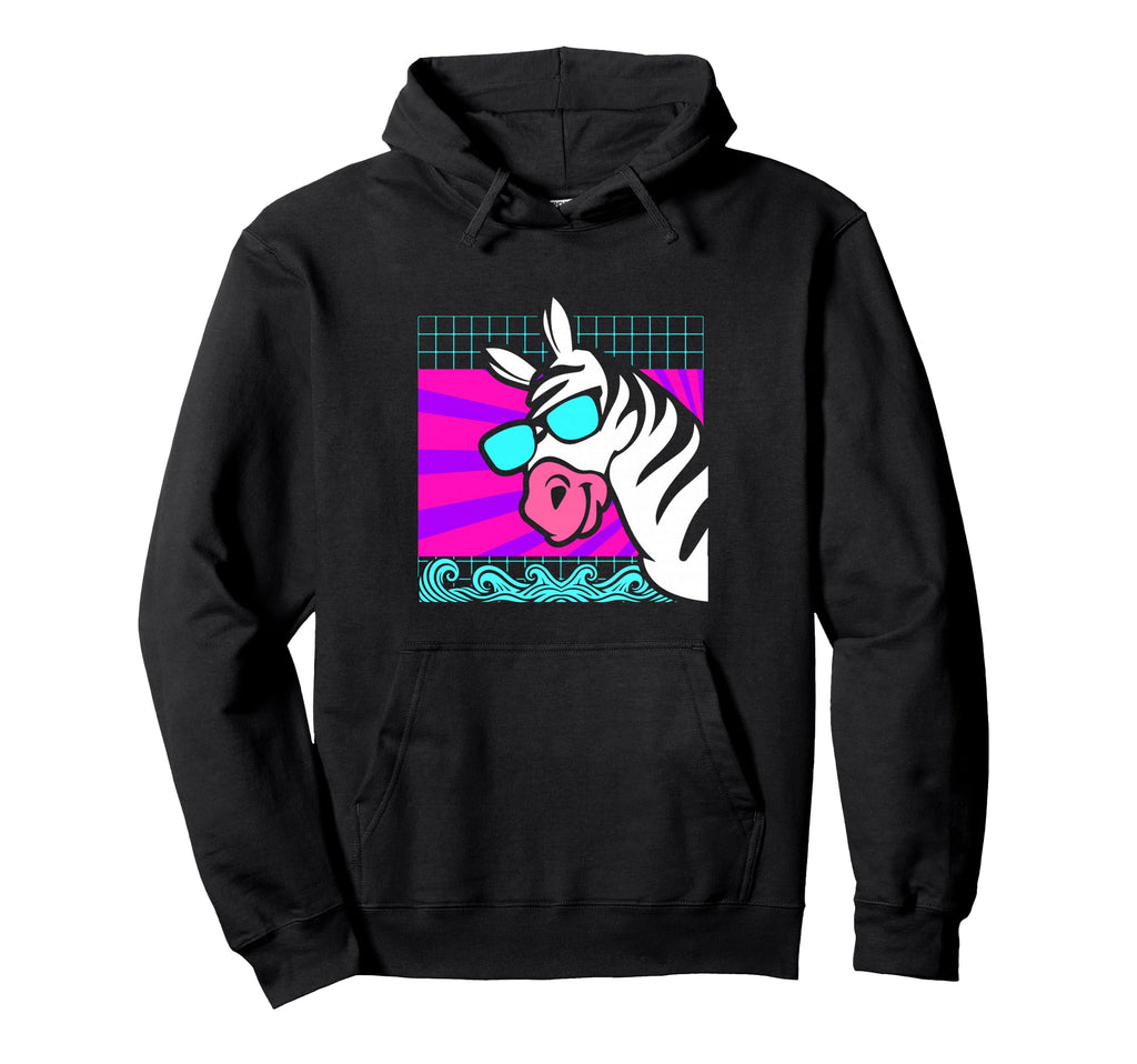 Aesthetic Vaporwave Outfits Zebra Vaporwave Hoodie - Novelty Apparel Unisex - T-Shirt, Sweatshirt, Hoodie
