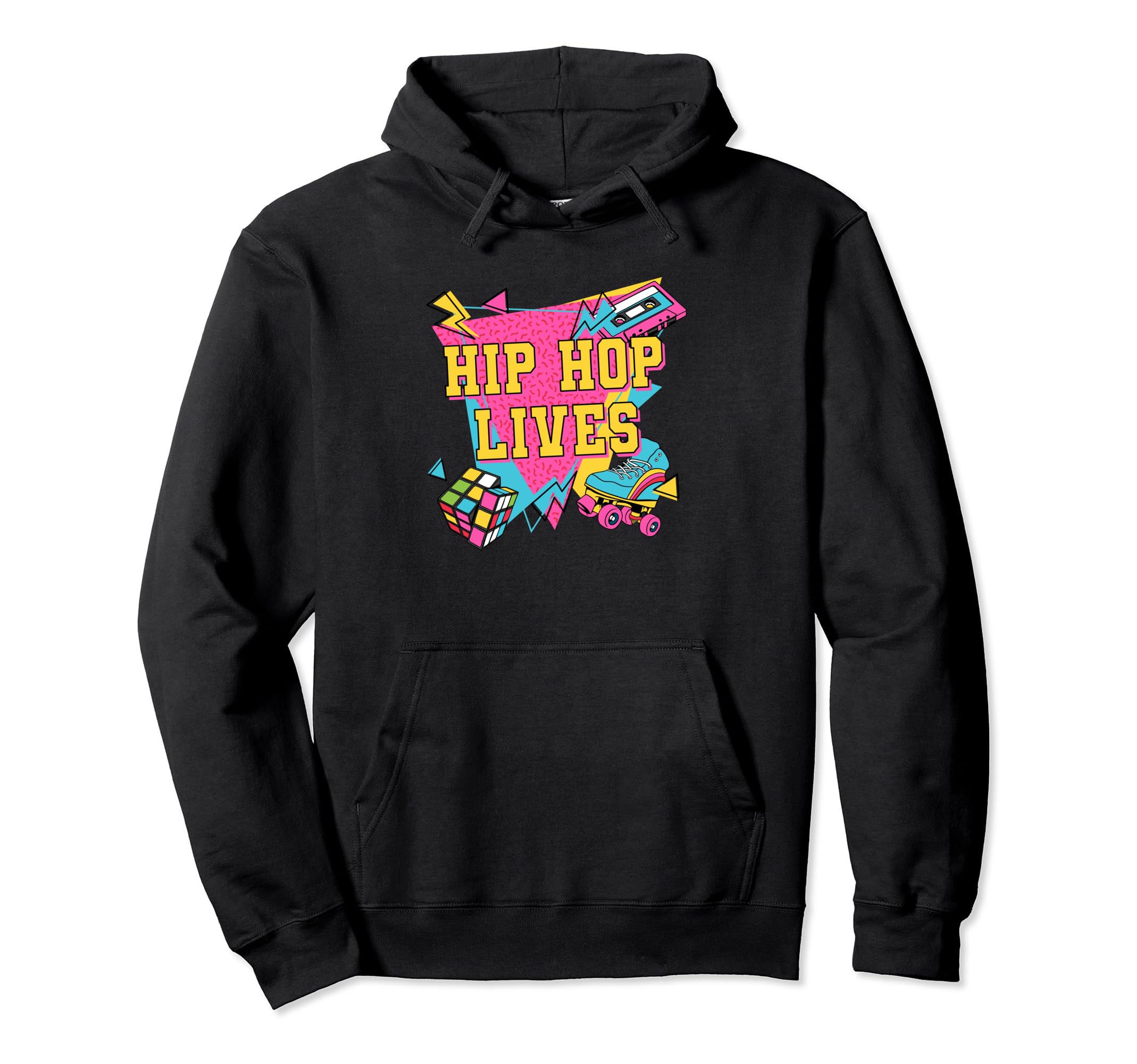 Hip Hop Lives 1990 Rad Throwback Hoodie - Casual Everyday Wear for Adults - T-Shirt, Sweatshirt, Hoodie