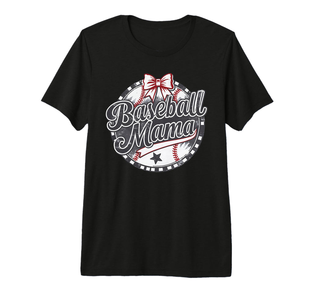 Baseball Mama Baseball Bow Baseball Mom T-Shirt - Trendy Graphic Unisex - T-Shirt, Sweatshirt, Hoodie