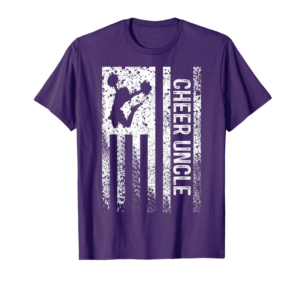 Cheer Uncle American Flag Cheerleader T-Shirt - Graphic Print Men Women - T-Shirt, Sweatshirt, Hoodie