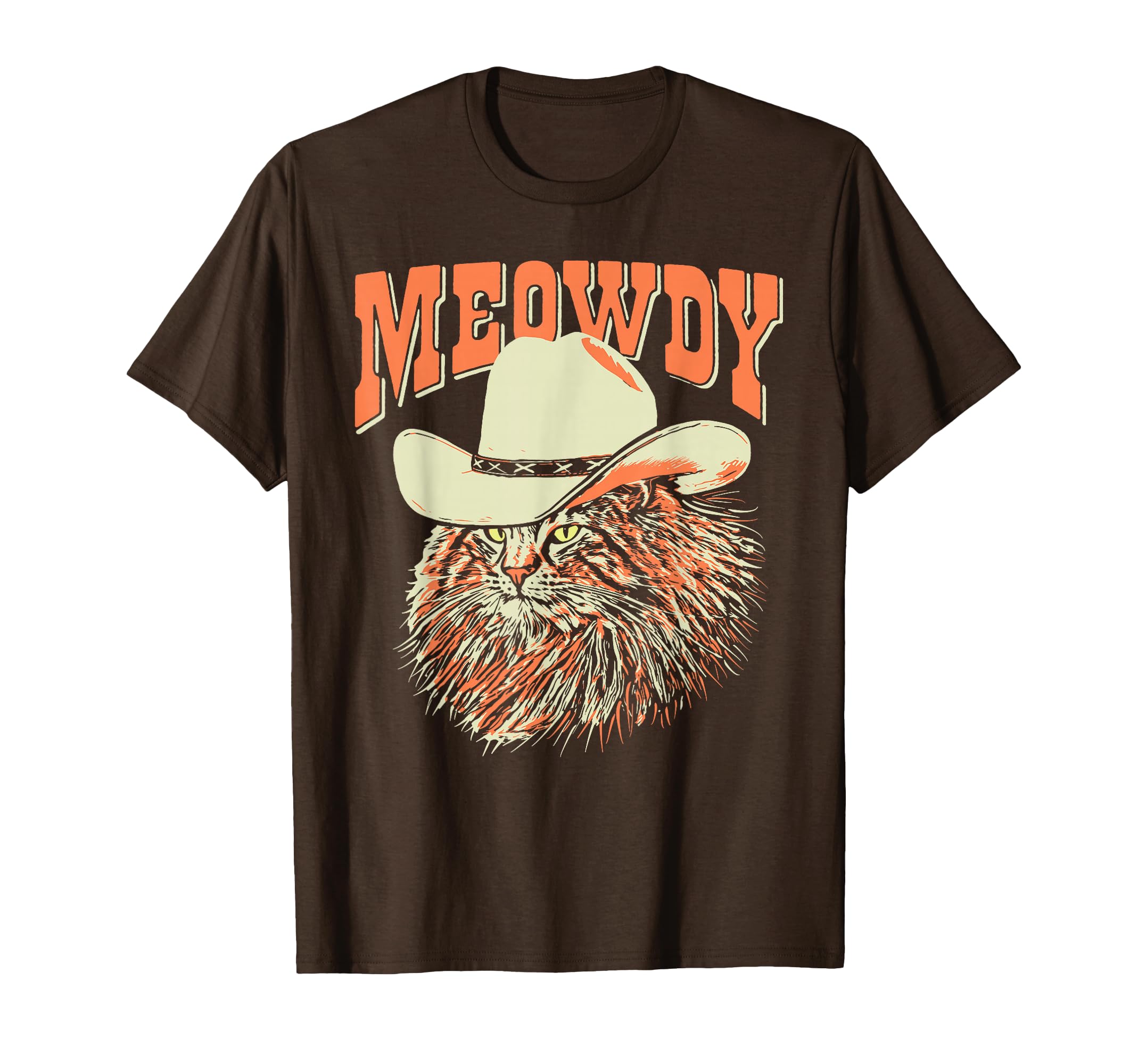 Meowdy Funny Country Music Cat Cowboy Hat T-Shirt - Novelty Apparel Unisex - T-Shirt, Sweatshirt, Hoodie