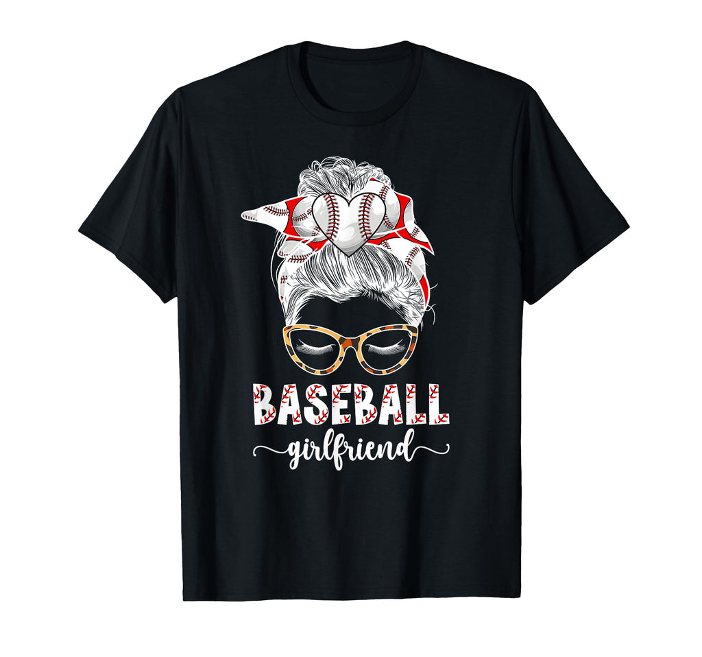 Baseball Girlfriend Messy Bun Baseball T-Shirt - Unique Graphic for Adults - T-Shirt, Sweatshirt, Hoodie