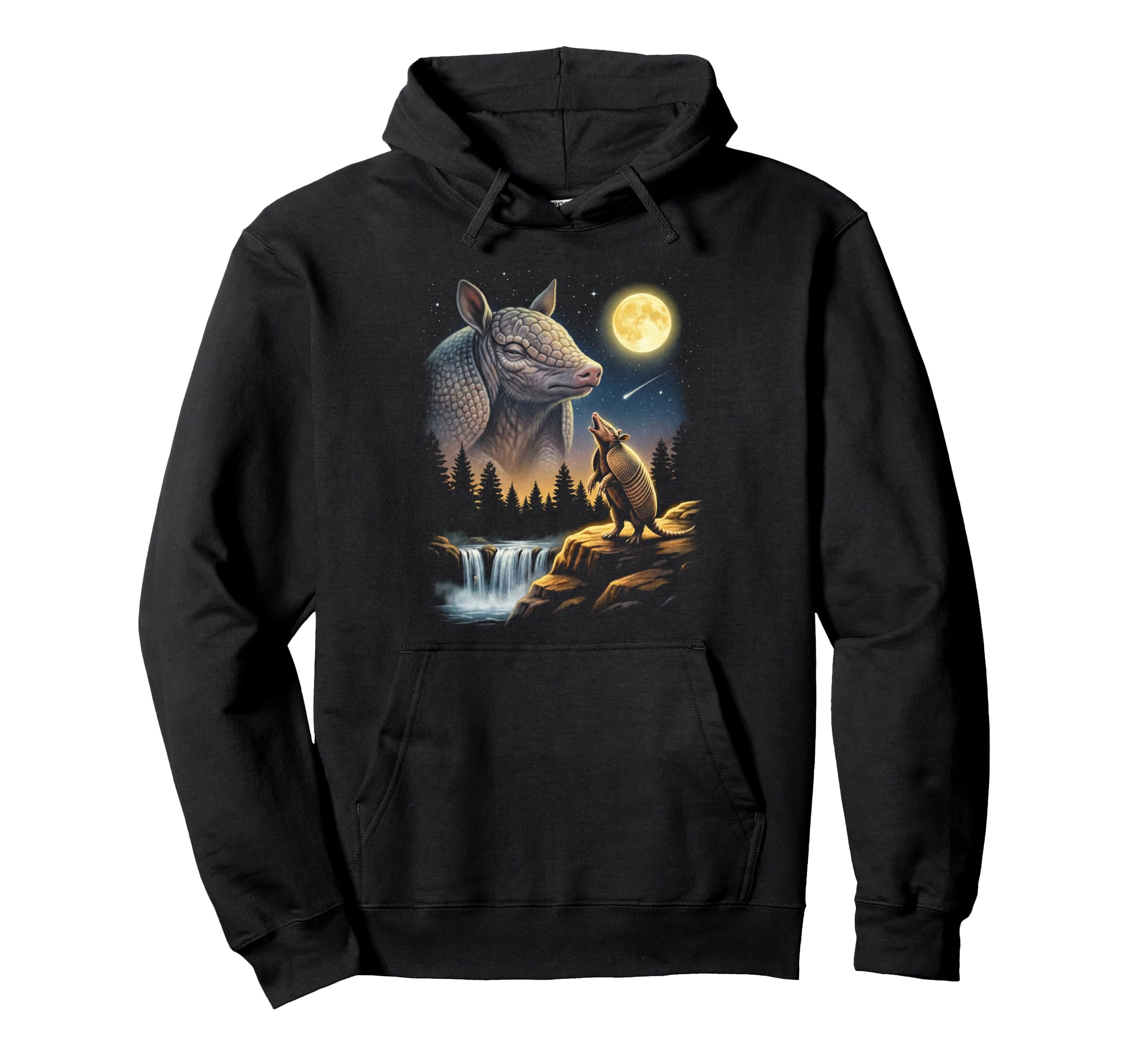 Armadillo Howling To Moon Meme Funny 90S Hoodie - Unique Graphic Men Women - T-Shirt, Sweatshirt, Hoodie