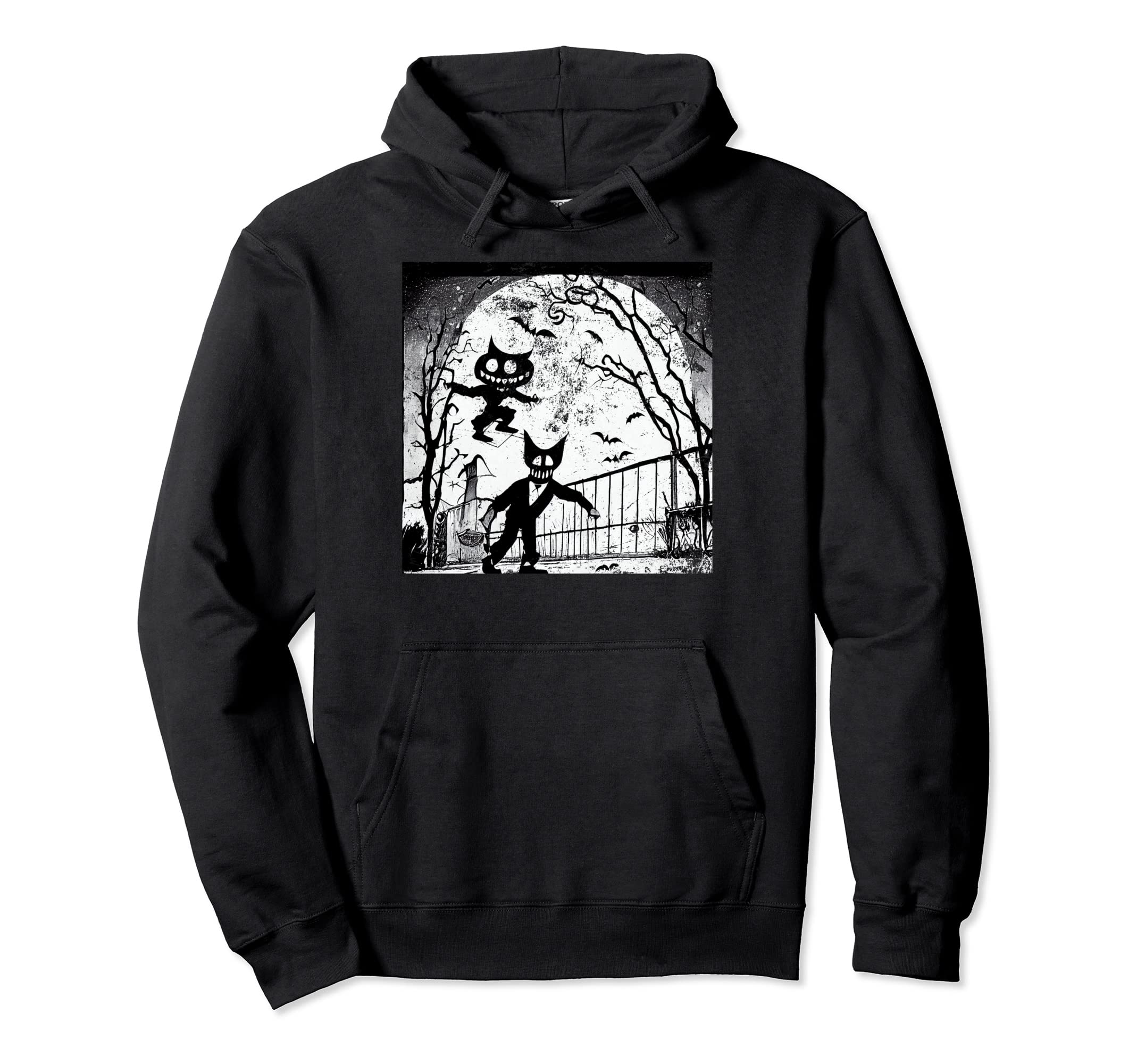 Halloween Distressed Hoodie - Casual Everyday Wear Unisex - T-Shirt, Sweatshirt, Hoodie