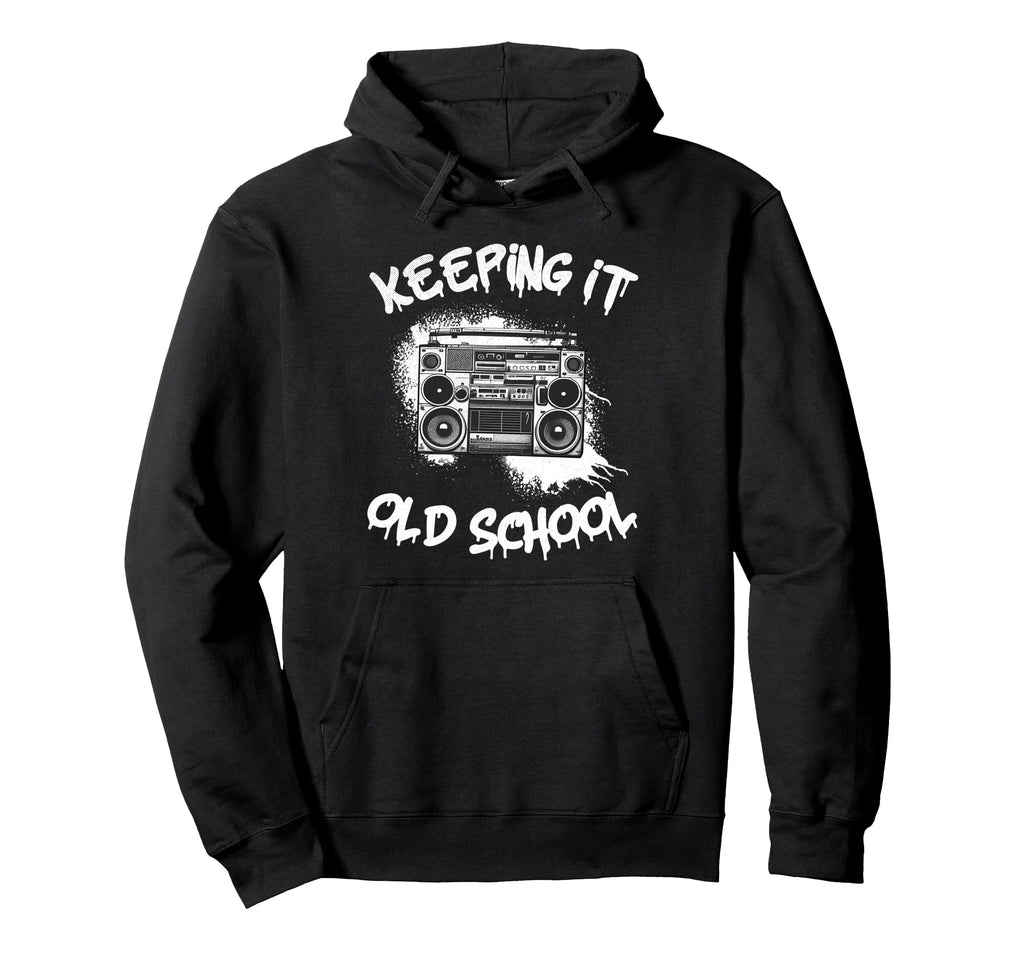 Keeping It Old School Boombox 80S Hoodie - Aesthetic Graphic for Adults - T-Shirt, Sweatshirt, Hoodie