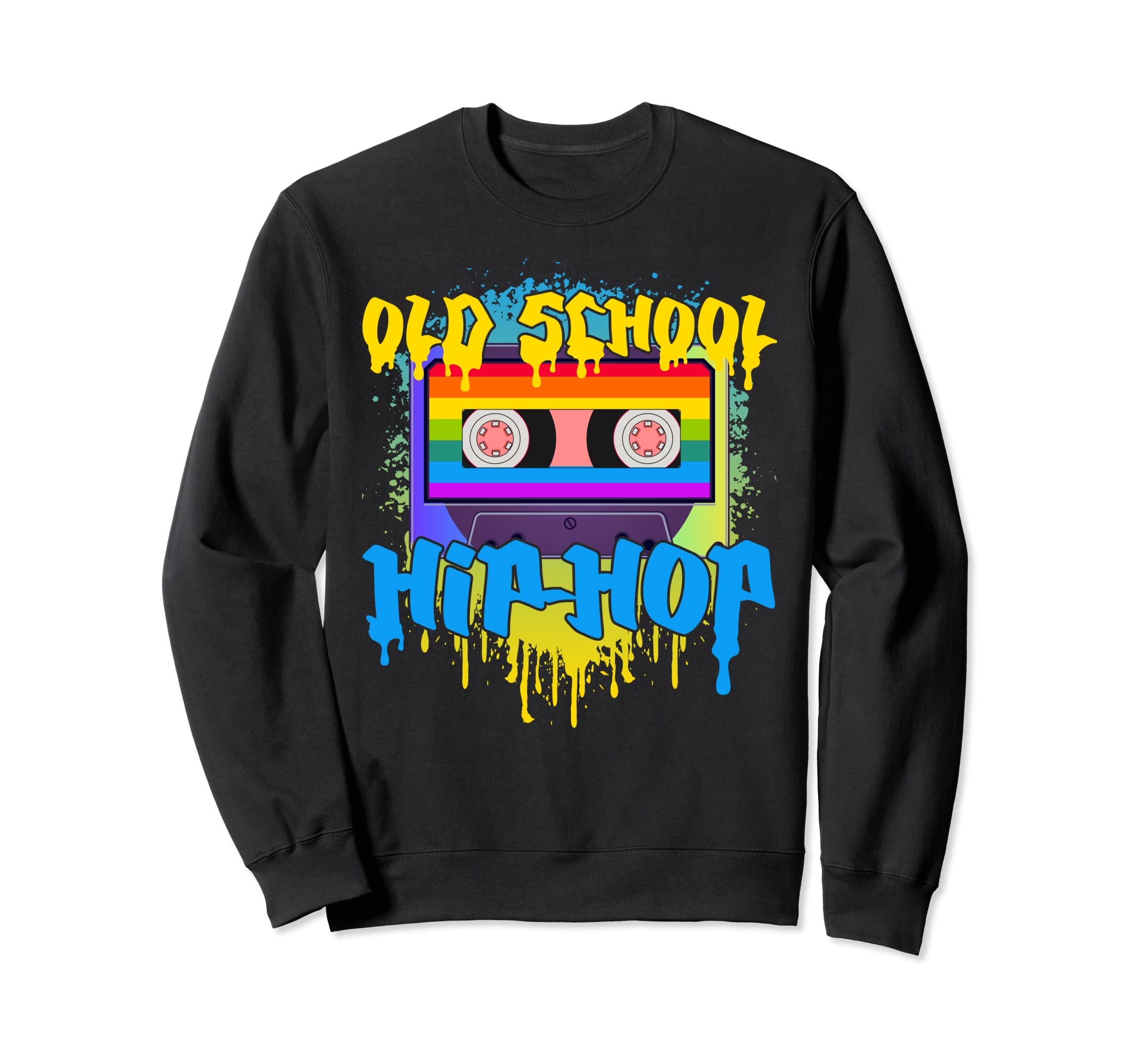 Old School Cassette Mixtape Hip Hop Sweatshirt - Unique Graphic Unisex - T-Shirt, Sweatshirt, Hoodie