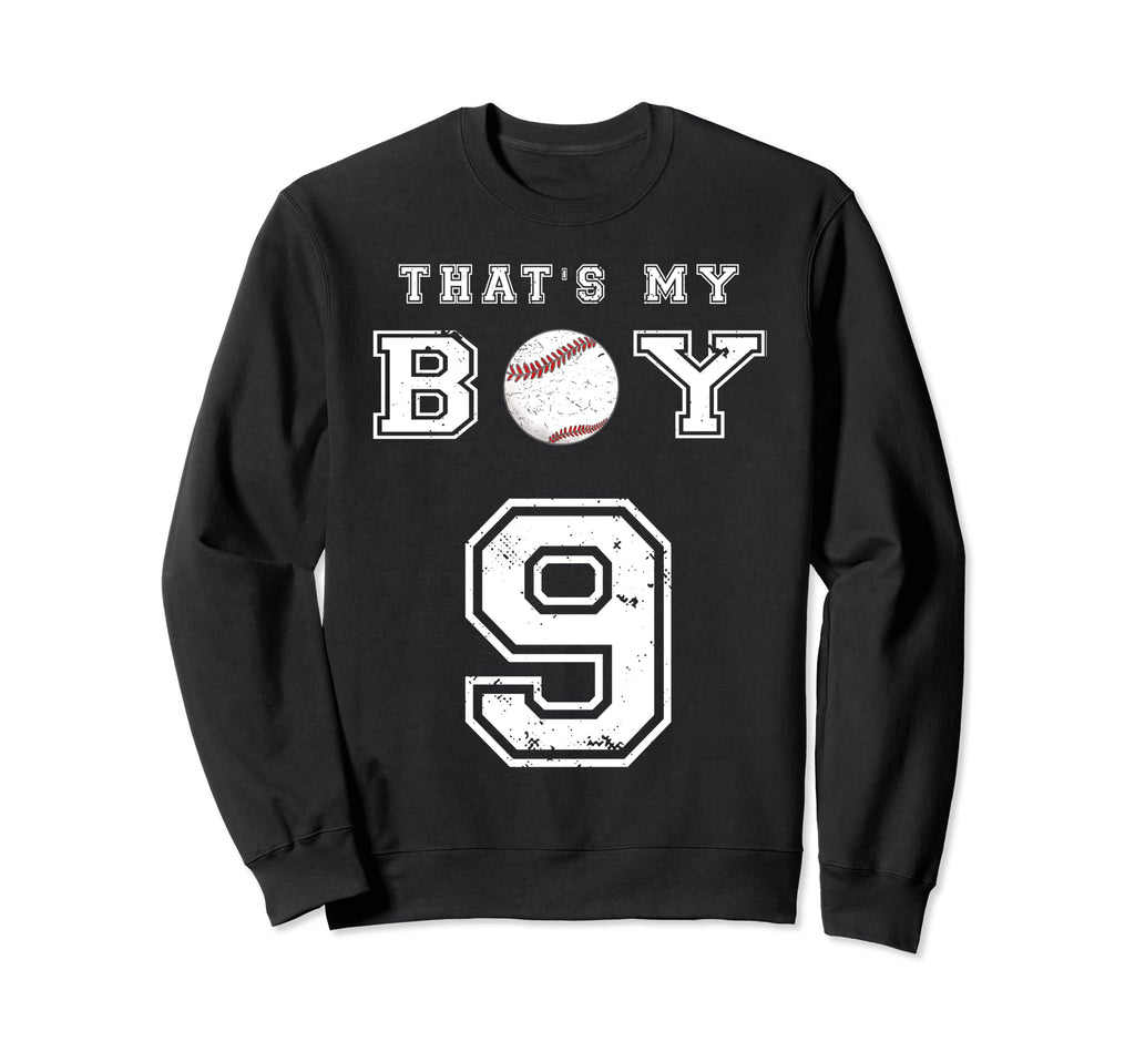 Thats My Baseball 9 Jersey Number Mom Sweatshirt - Minimalist Print Unisex - T-Shirt, Sweatshirt, Hoodie