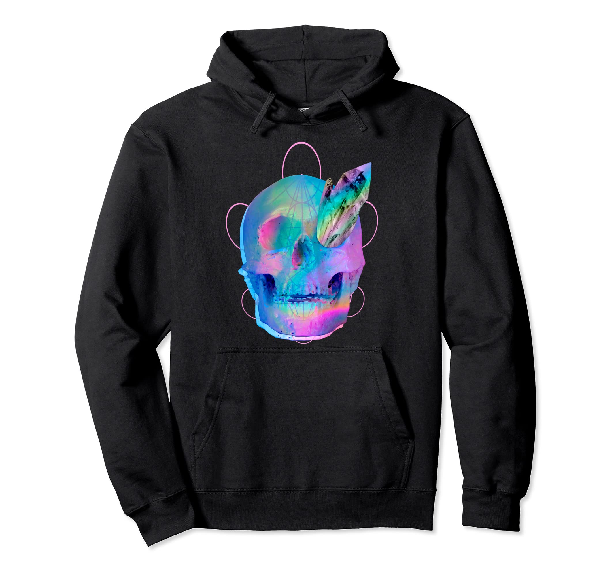 Aesthetic Vaporwave Skull Hoodie - Graphic Print Men Women - T-Shirt, Sweatshirt, Hoodie