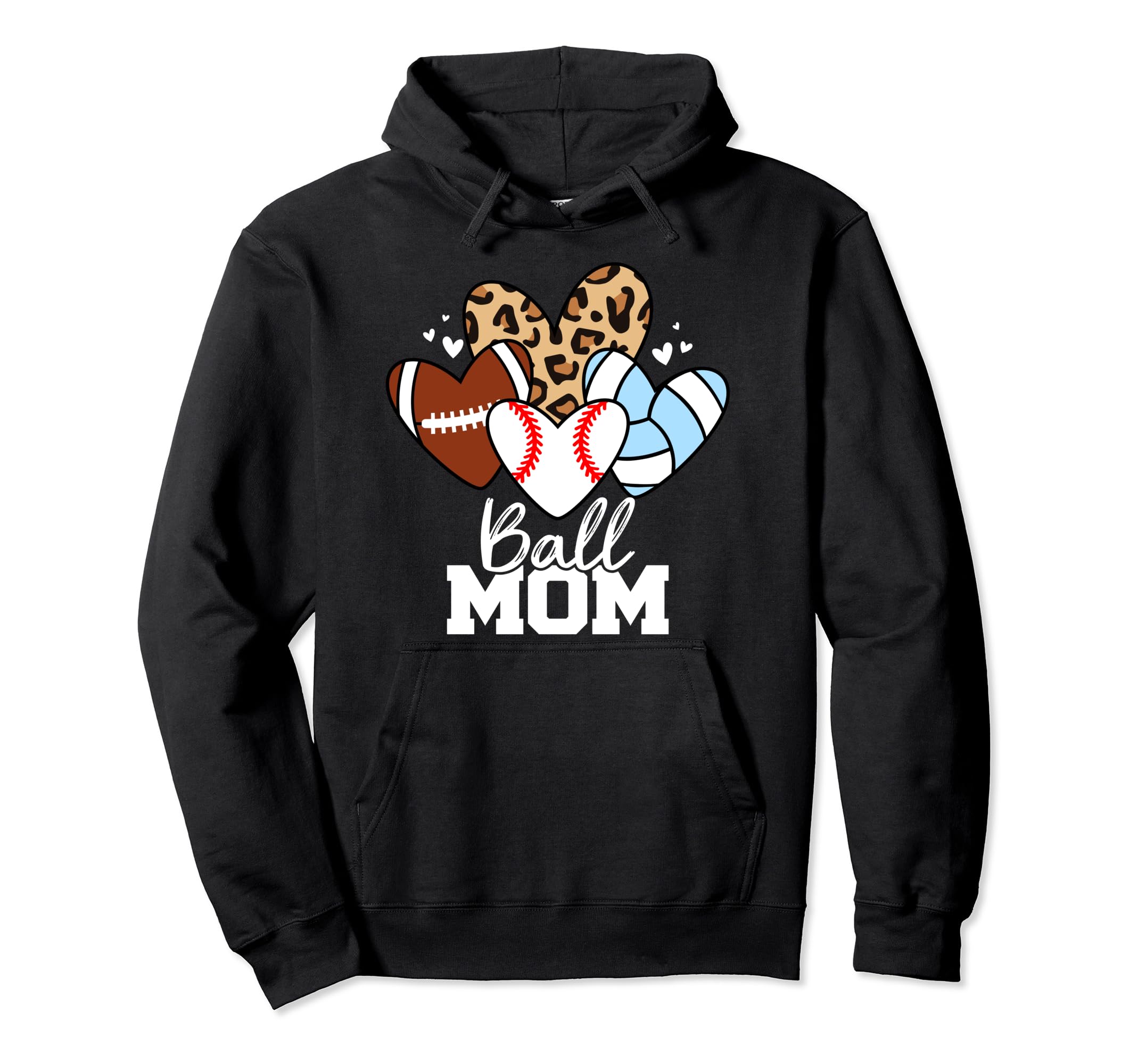 Ball Mom Funny Baseball Volleyball Hoodie - Trendy Graphic for Adults - T-Shirt, Sweatshirt, Hoodie