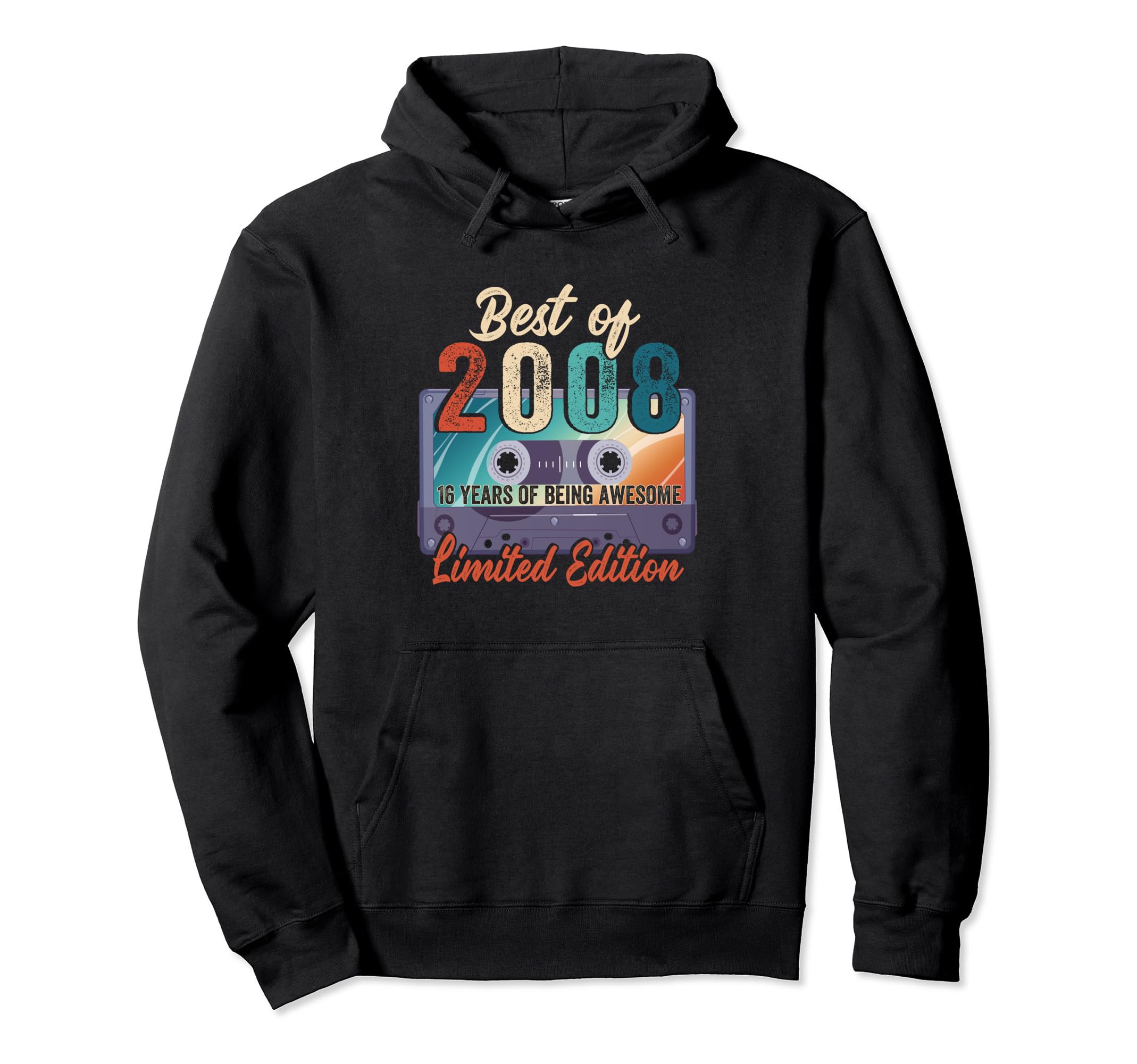 Best 2008 16Th Birthday Cassette Tape Hoodie - Graphic Print Men Women - T-Shirt, Sweatshirt, Hoodie
