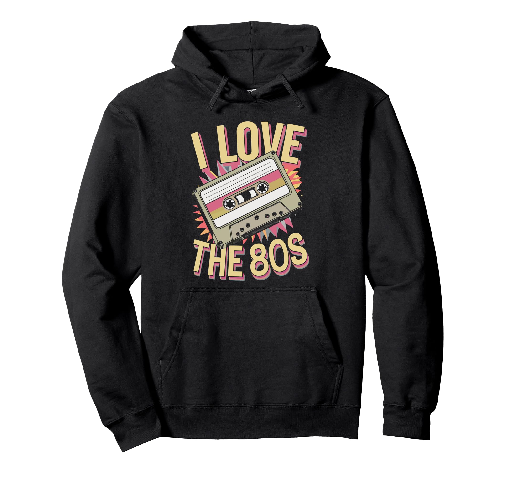 I Love 80S Cassette Tape Hoodie - Graphic Print for Adults - T-Shirt, Sweatshirt, Hoodie