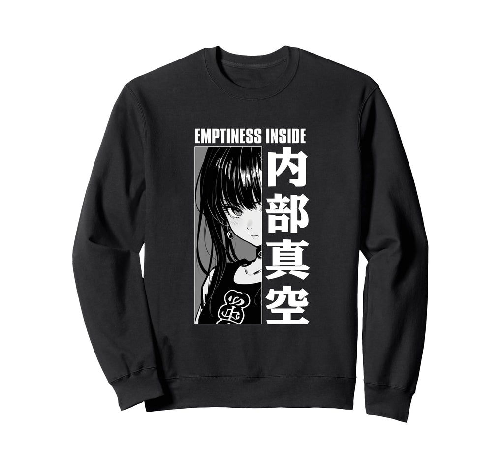Y2K Goth Anime Sad Inside Sweatshirt - Minimalist Print Unisex - T-Shirt, Sweatshirt, Hoodie