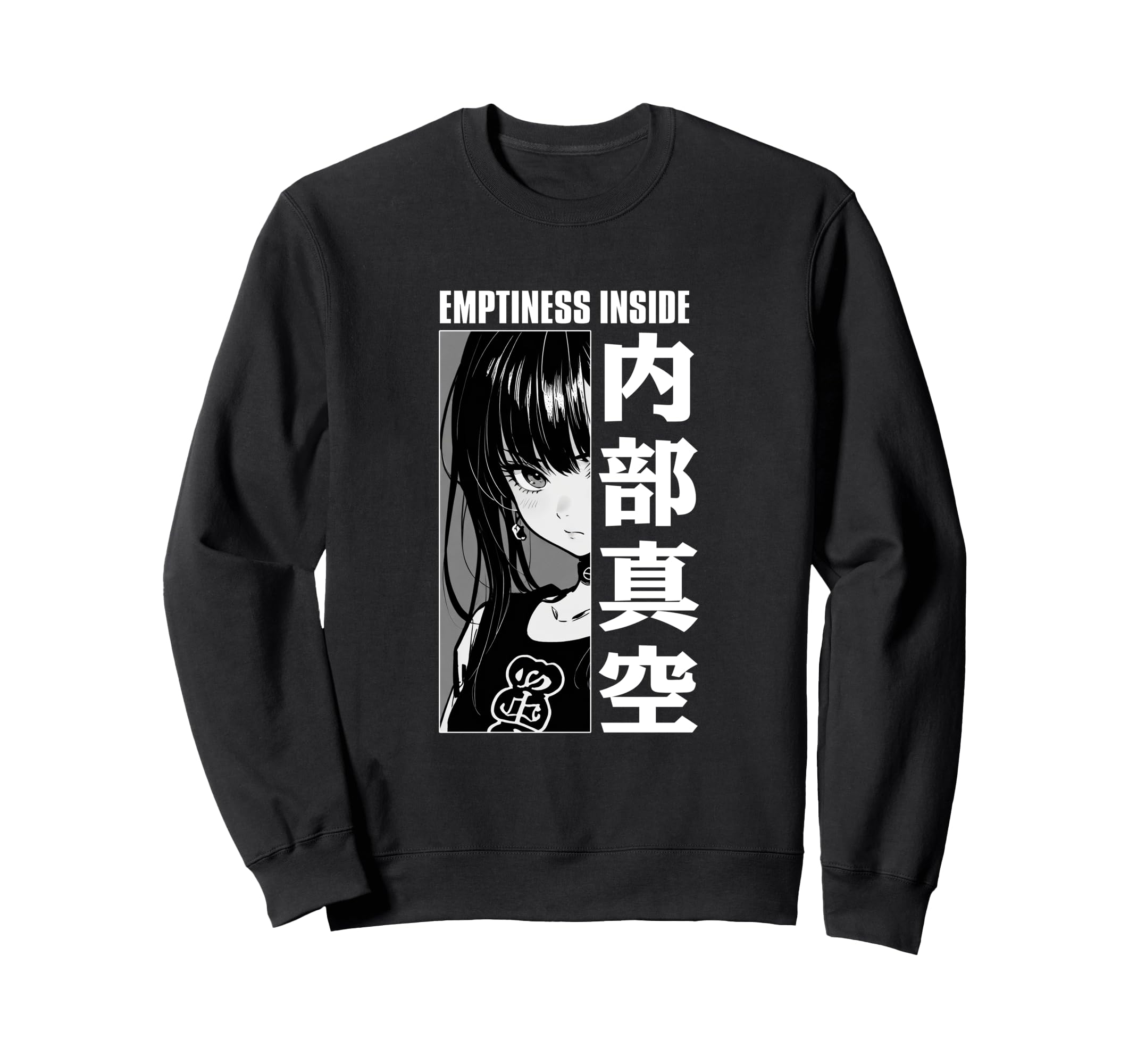 Y2K Goth Anime Sad Inside Sweatshirt - Minimalist Print Unisex - T-Shirt, Sweatshirt, Hoodie