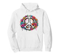 Colorful Peace Sign Flower Hippie Art Hoodie - Trendy Graphic for Adults - T-Shirt, Sweatshirt, Hoodie