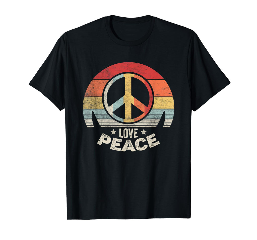 Peace Sign Love 60S 70S Hippie T-Shirt - Trendy Graphic Men Women - T-Shirt, Sweatshirt, Hoodie