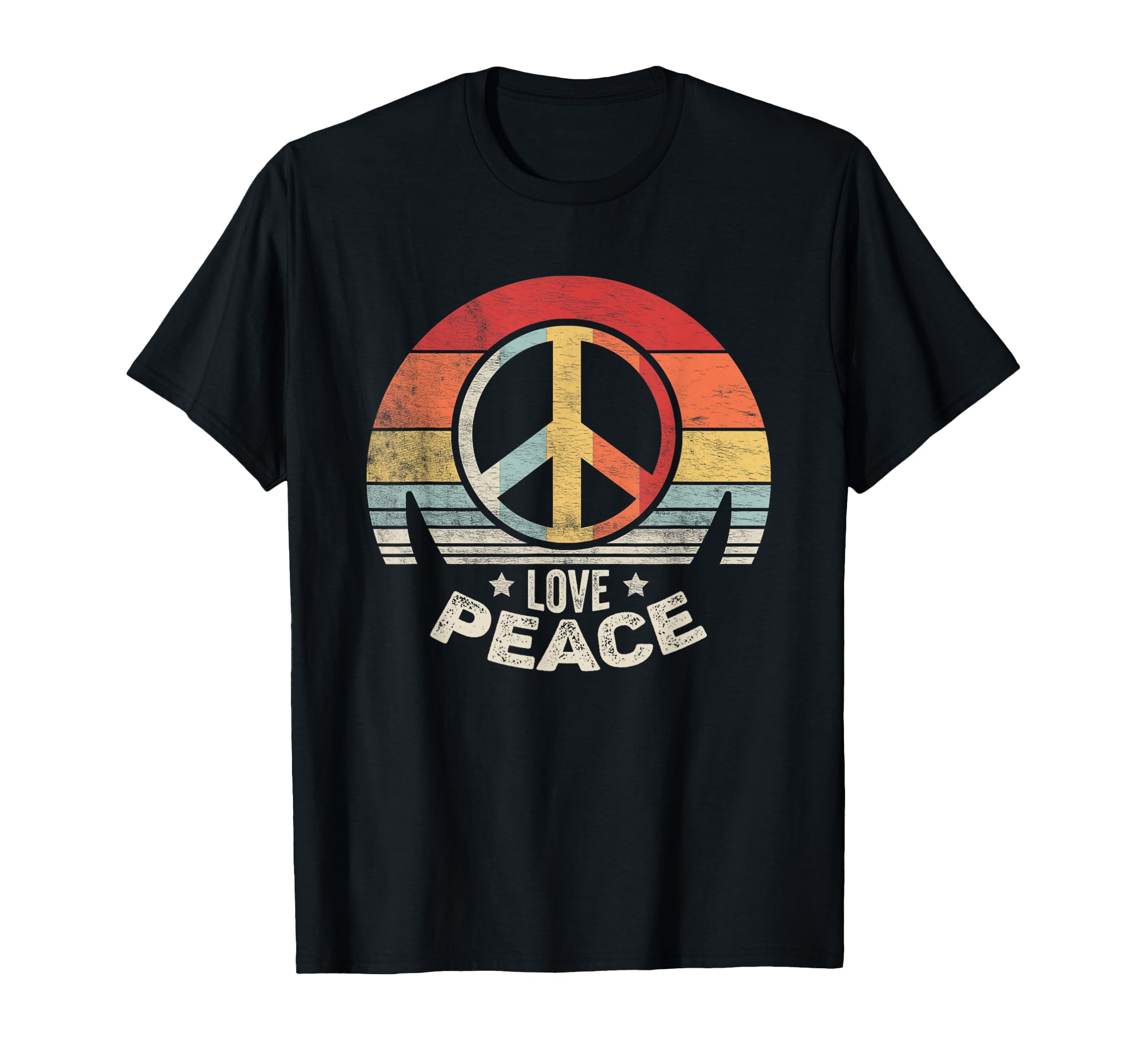Peace Sign Love 60S 70S Hippie T-Shirt - Trendy Graphic Men Women - T-Shirt, Sweatshirt, Hoodie