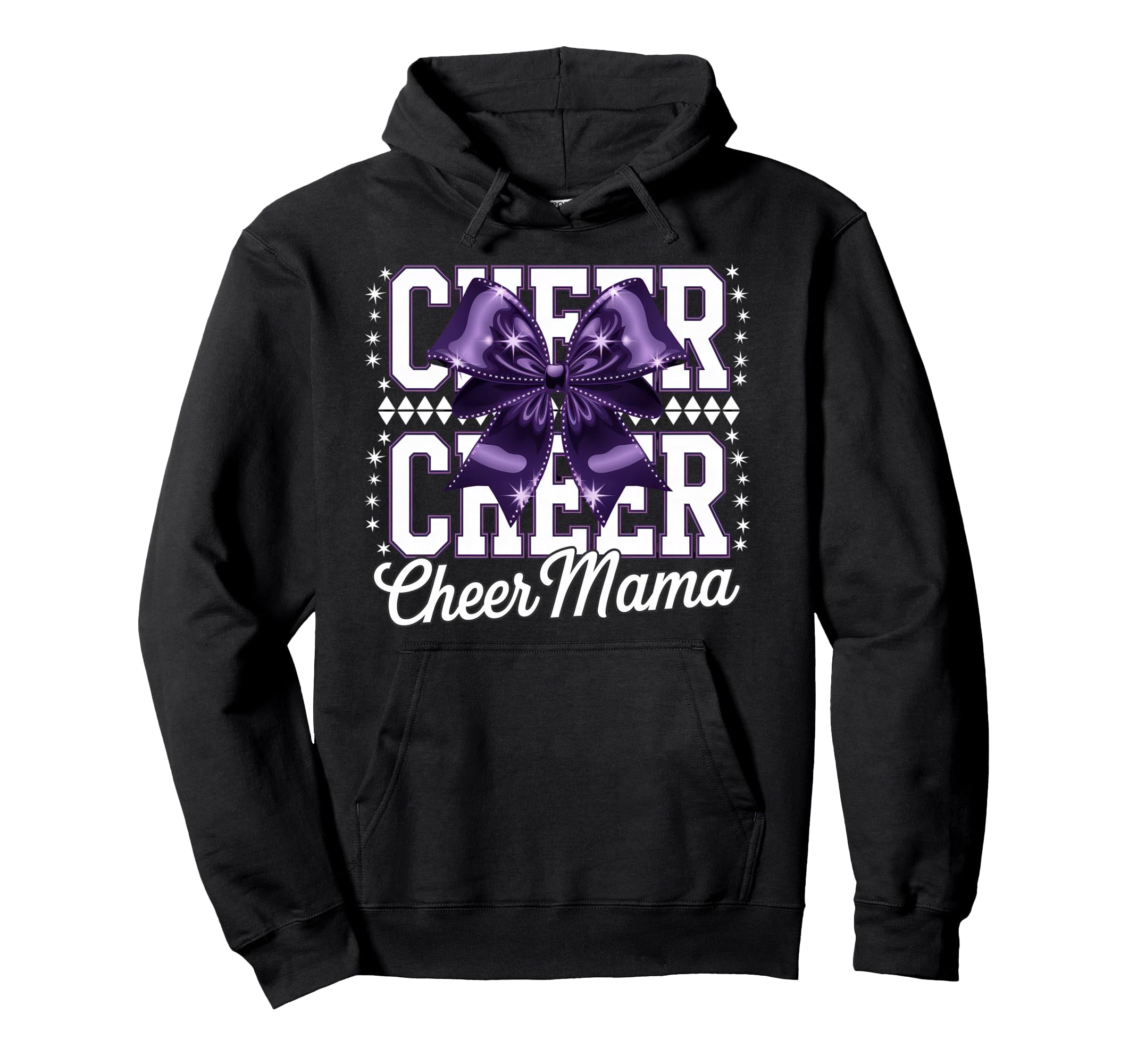 Cheer Mom Mother Bow Cheerleader Game Hoodie - Minimalist Print for Adults - T-Shirt, Sweatshirt, Hoodie
