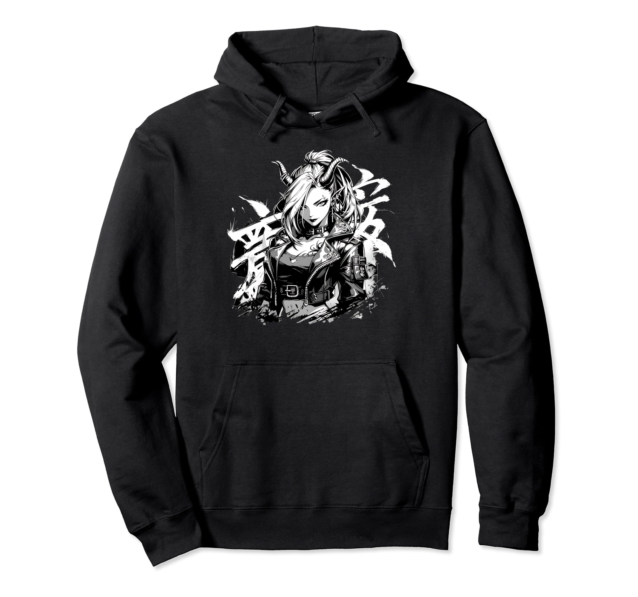 Goth Grunge Demon Anime Waifu Hoodie - Fun Novelty Design for Adults - T-Shirt, Sweatshirt, Hoodie