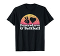 Peace Love And Softball T-Shirt - Minimalist Print Men Women - T-Shirt, Sweatshirt, Hoodie