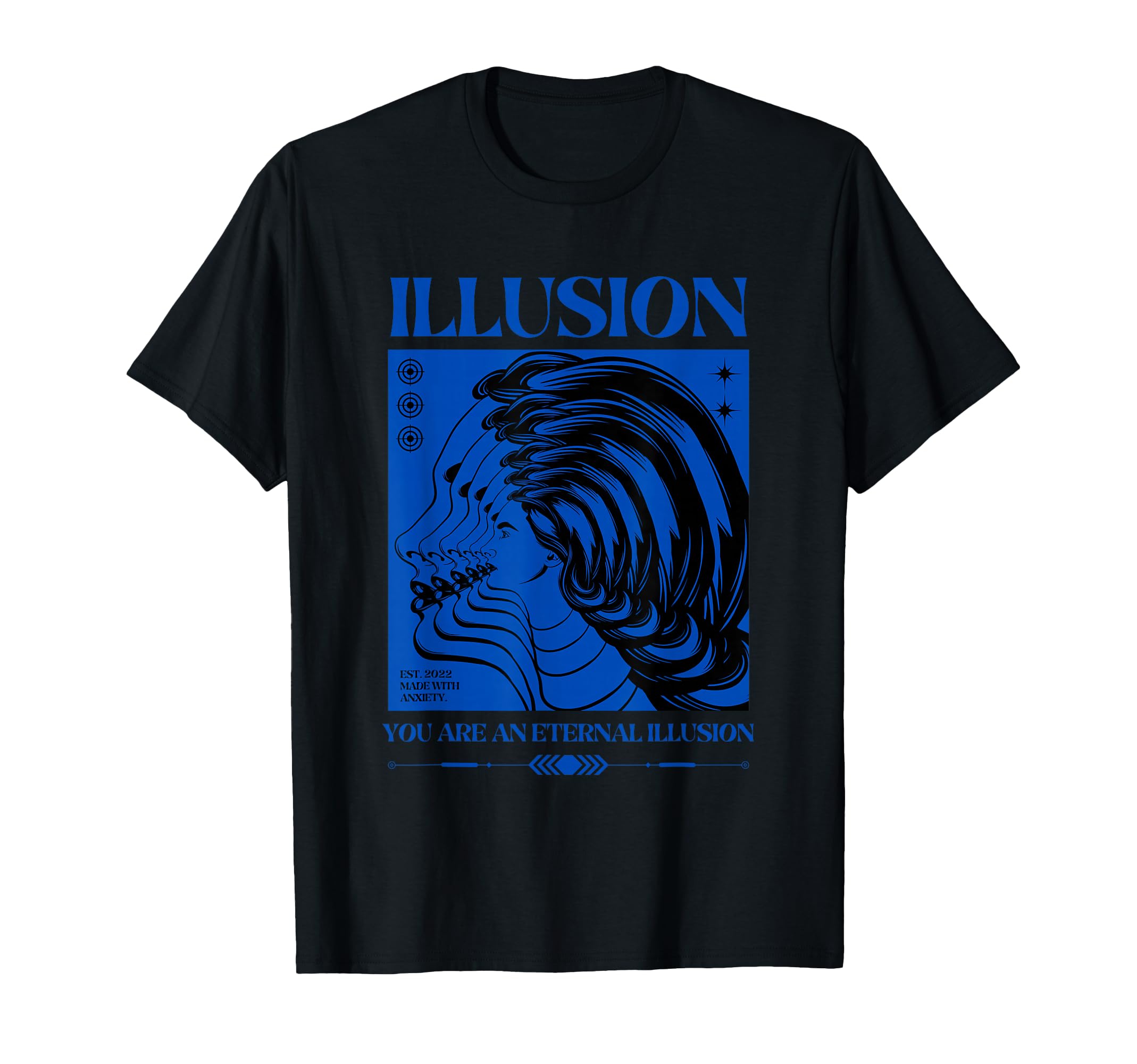 Streetwear Y2K Grunge Aesthetic Blue T-Shirt - Unique Graphic for Adults - T-Shirt, Sweatshirt, Hoodie