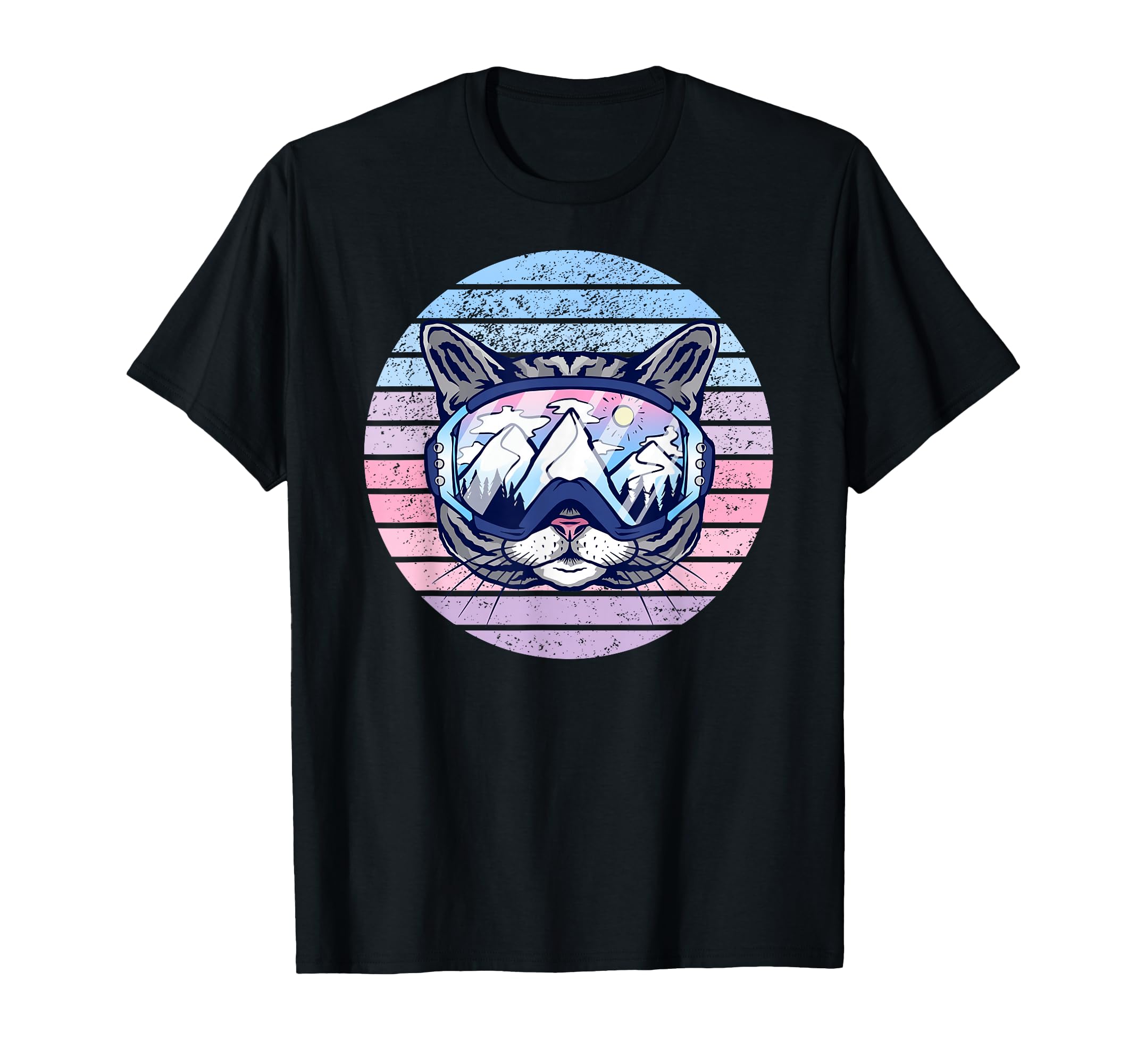 Cat Snow Ski Snowboarding Goggles T-Shirt - Casual Everyday Wear Men Women - T-Shirt, Sweatshirt, Hoodie
