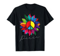 Sunflower Flower Rainbow Peace Sign T-Shirt - Minimalist Print Men Women - T-Shirt, Sweatshirt, Hoodie
