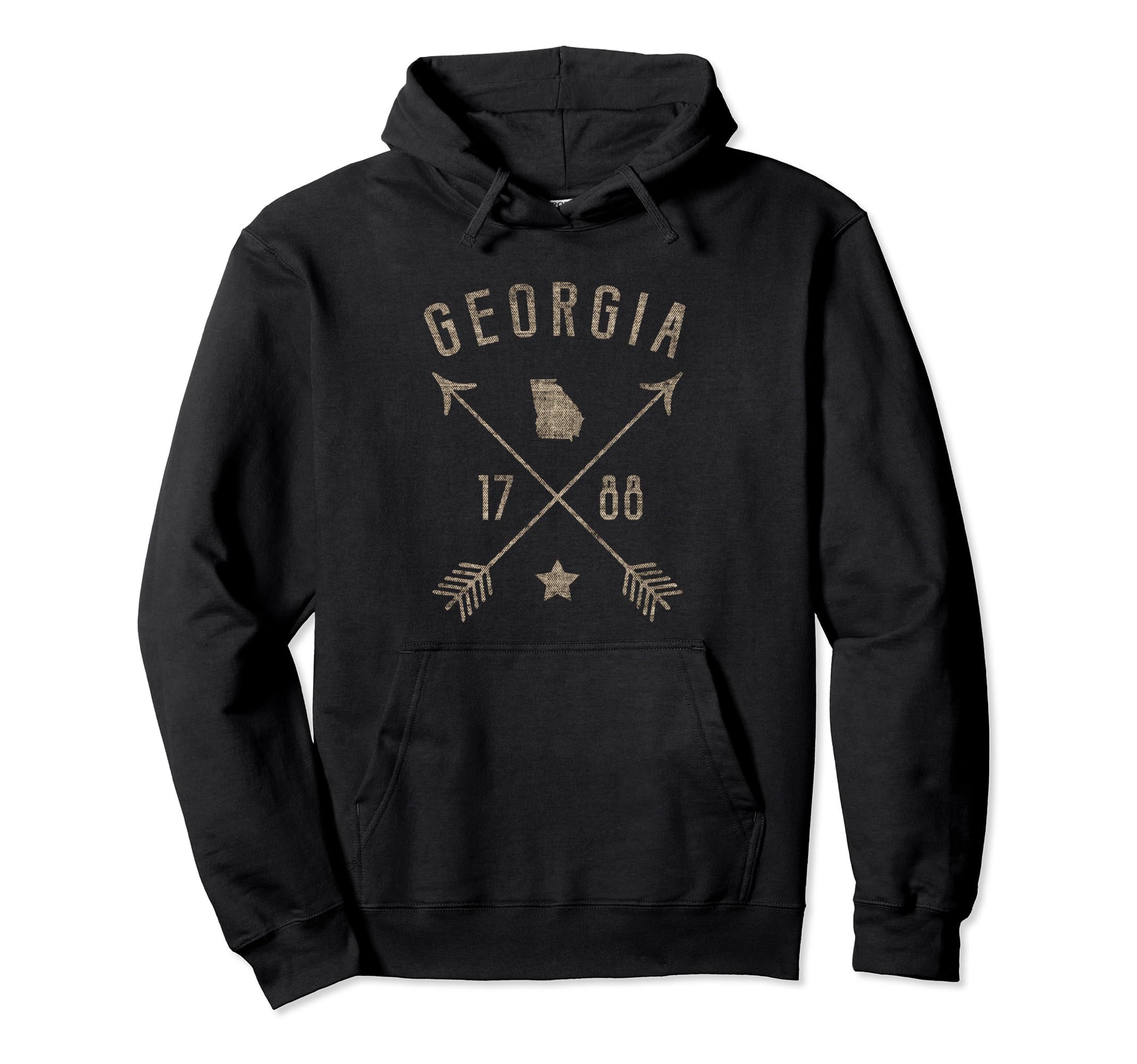 Georgia Distressed State Outline Hoodie - Casual Everyday Wear for Adults - T-Shirt, Sweatshirt, Hoodie