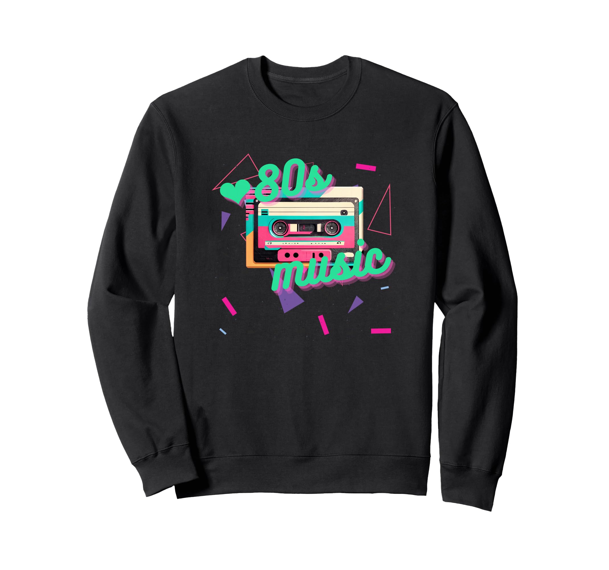 80S Music Love Cassette Tape Sweatshirt - Trendy Graphic Men Women - T-Shirt, Sweatshirt, Hoodie